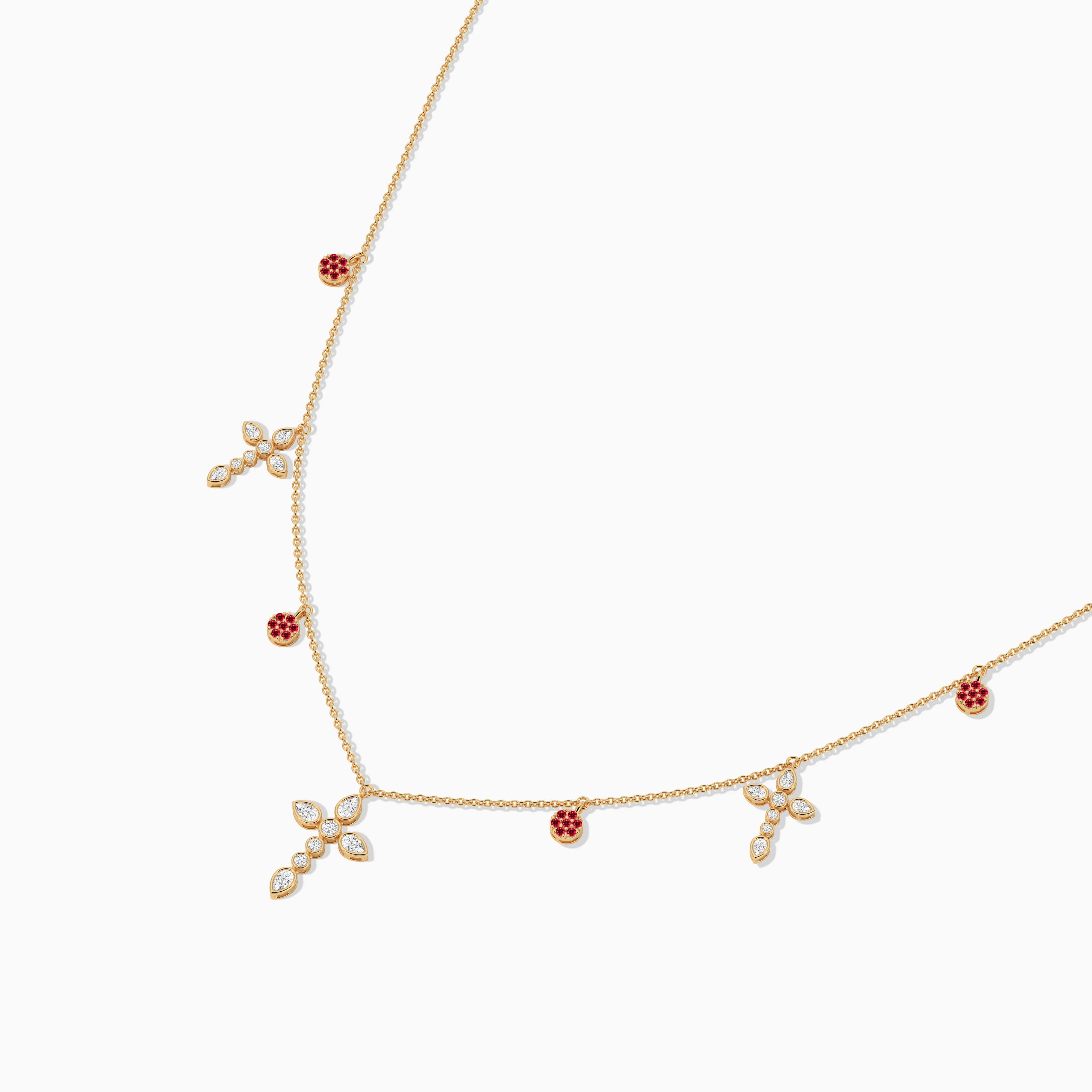 womens ruby cross necklace