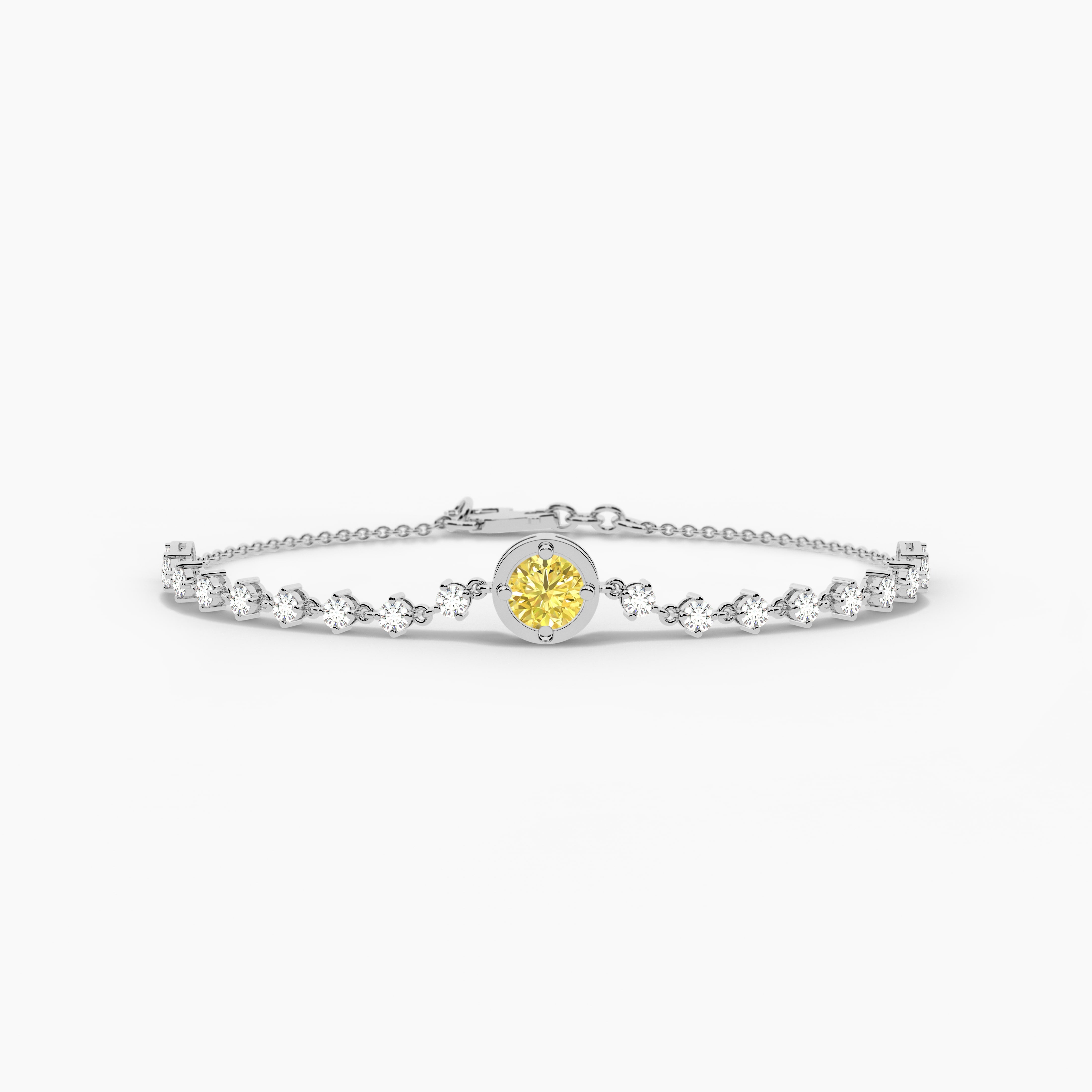 yellow diamond tennis bracelet