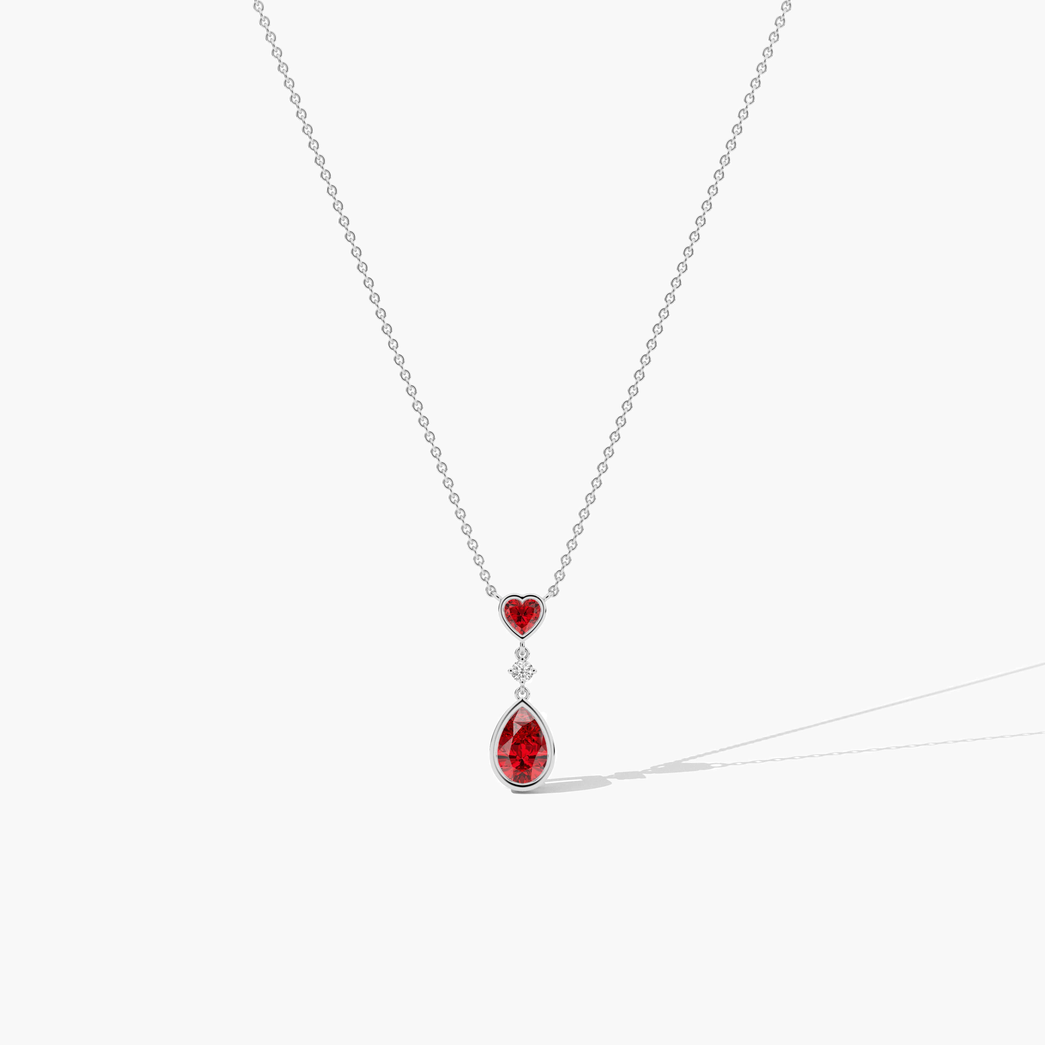 white gold and ruby necklace