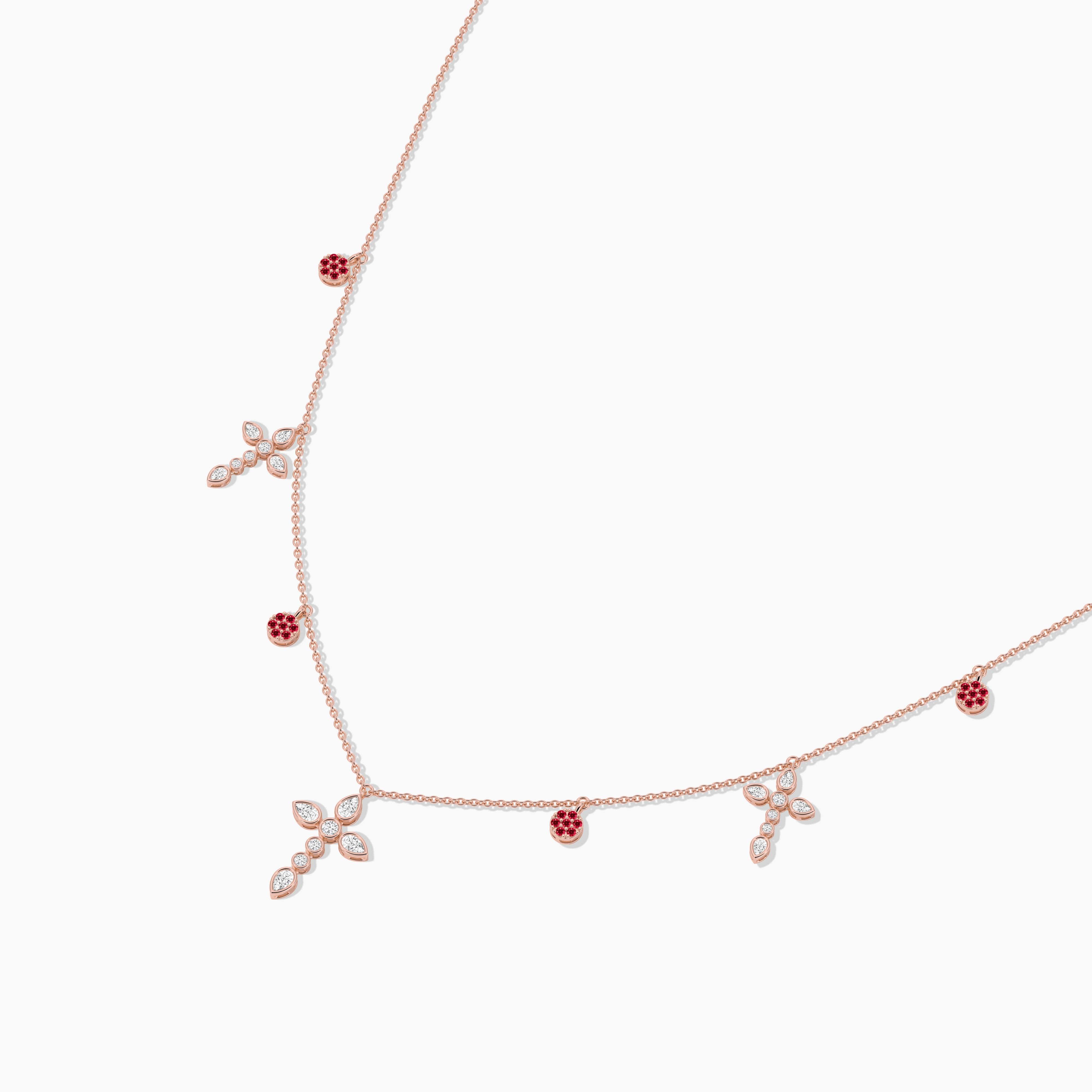 ruby diamond cross necklace