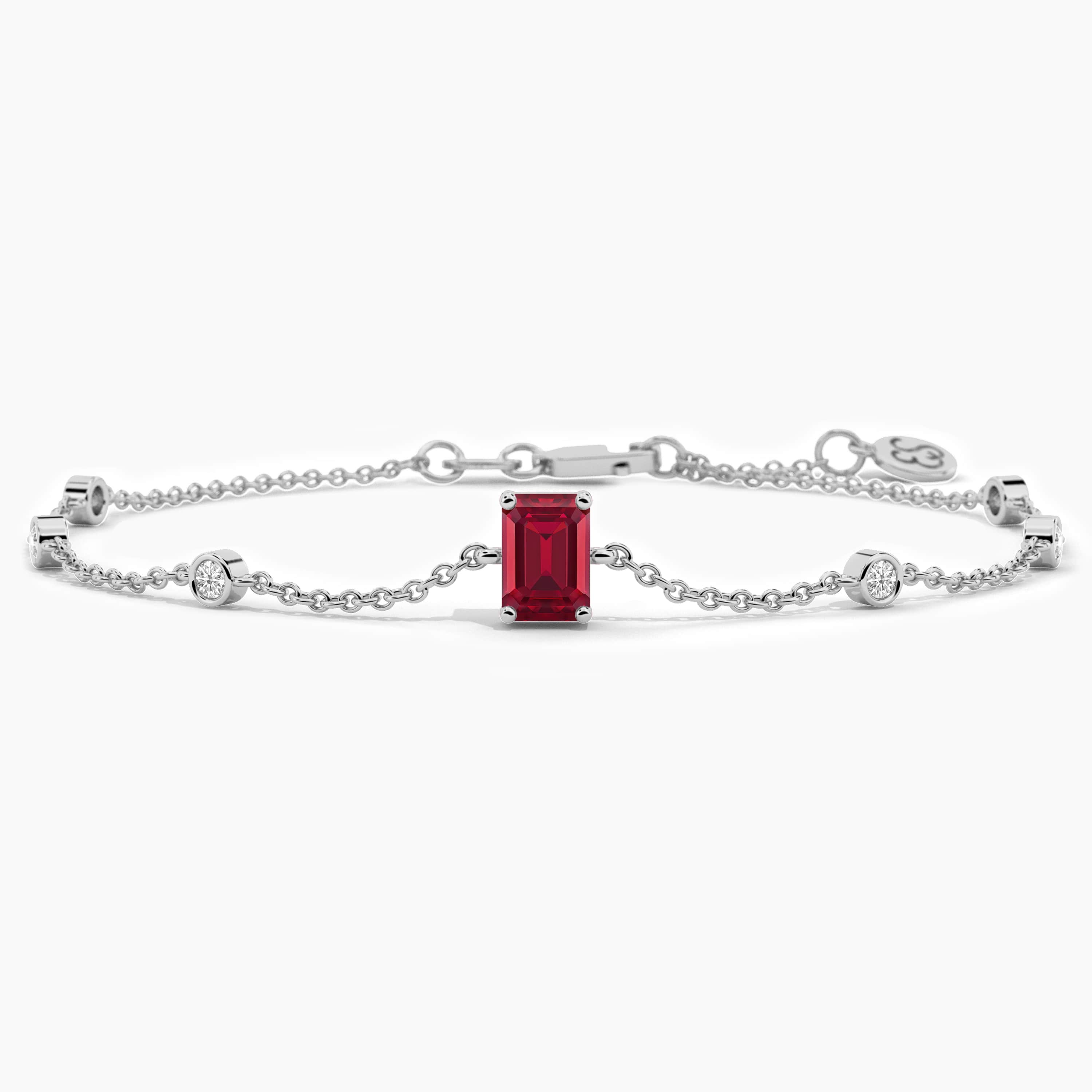 diamond and ruby bracelet gold