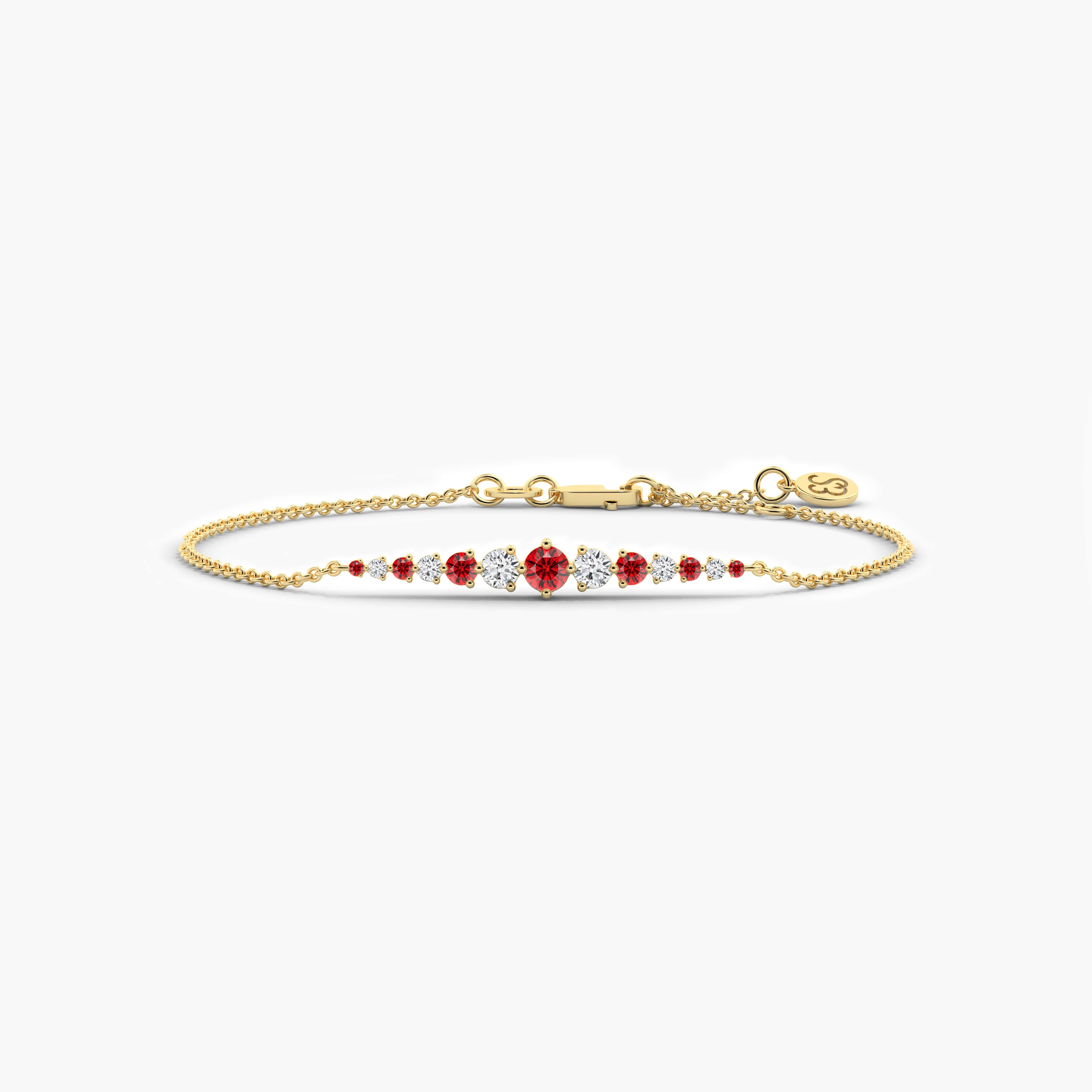 graduated round cut bracelet yellow diamond​