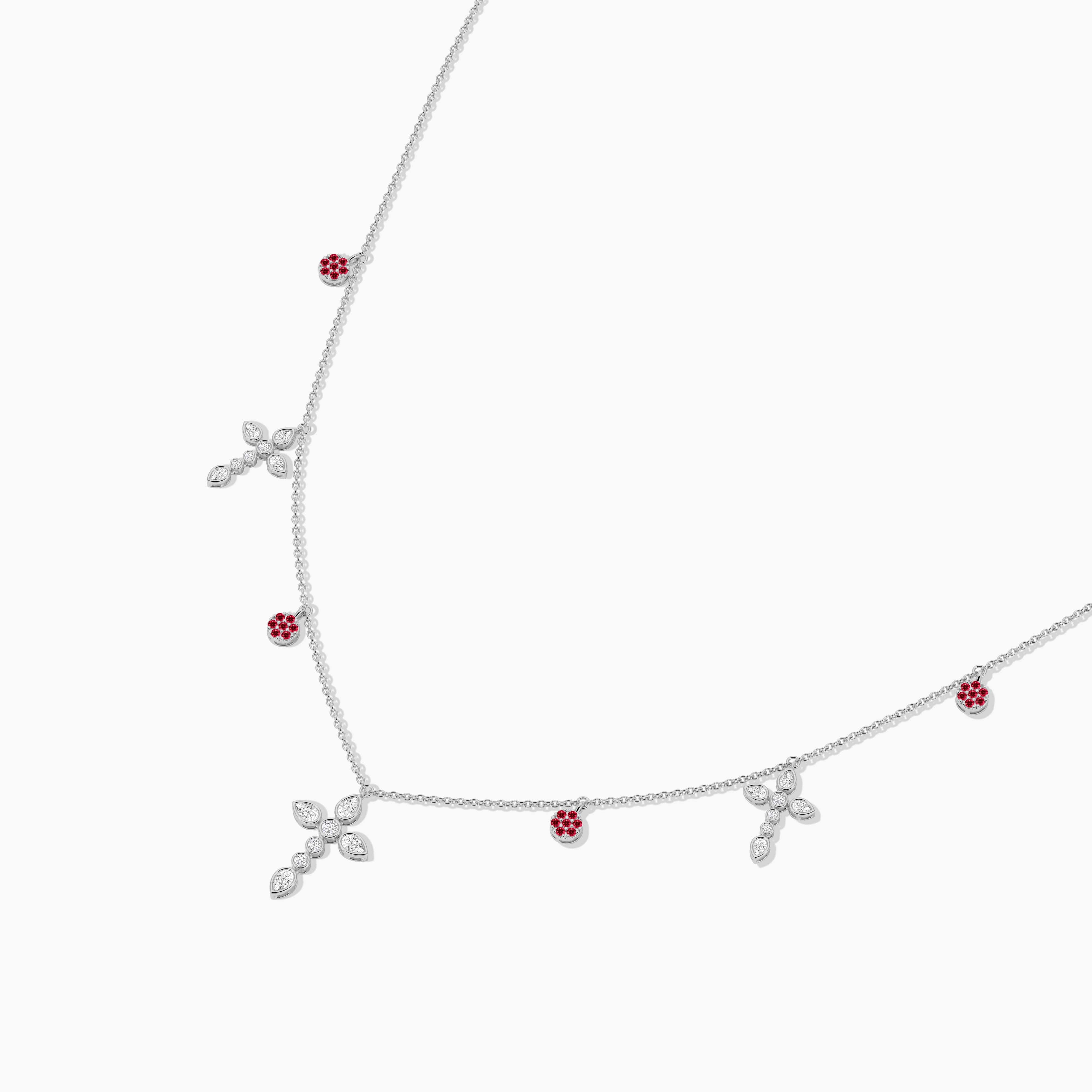 ruby and diamond cross necklace 