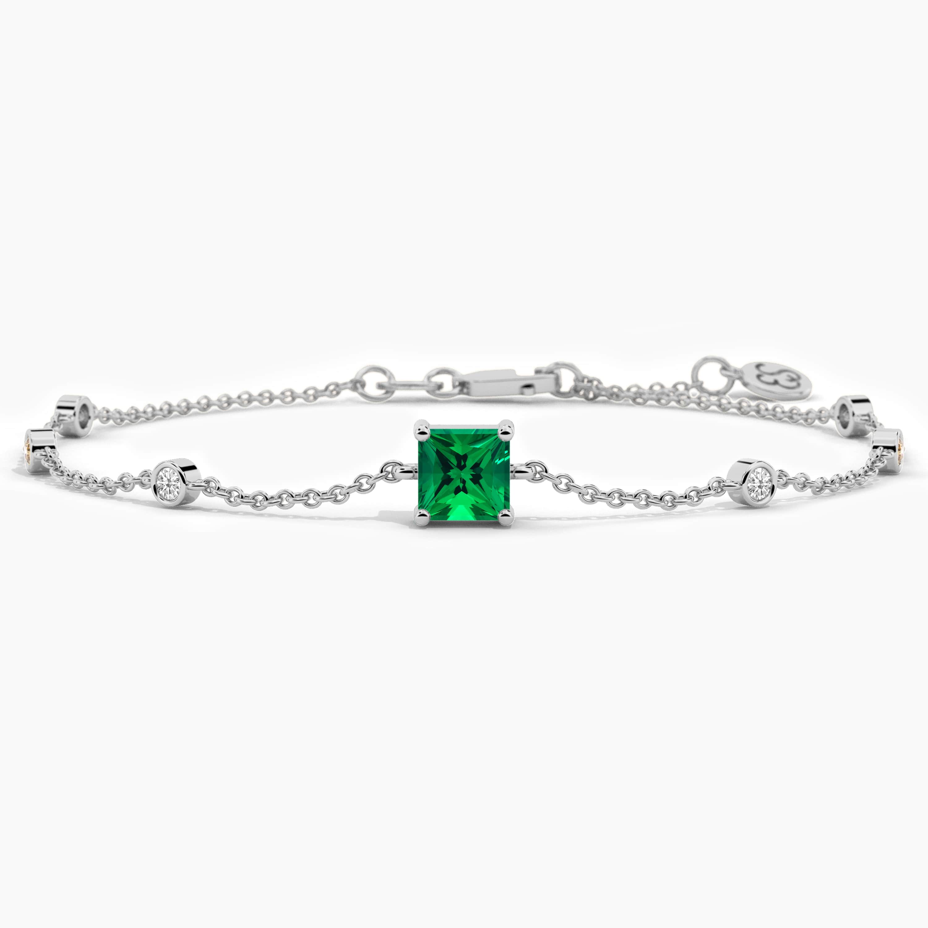 white gold emerald bracelet