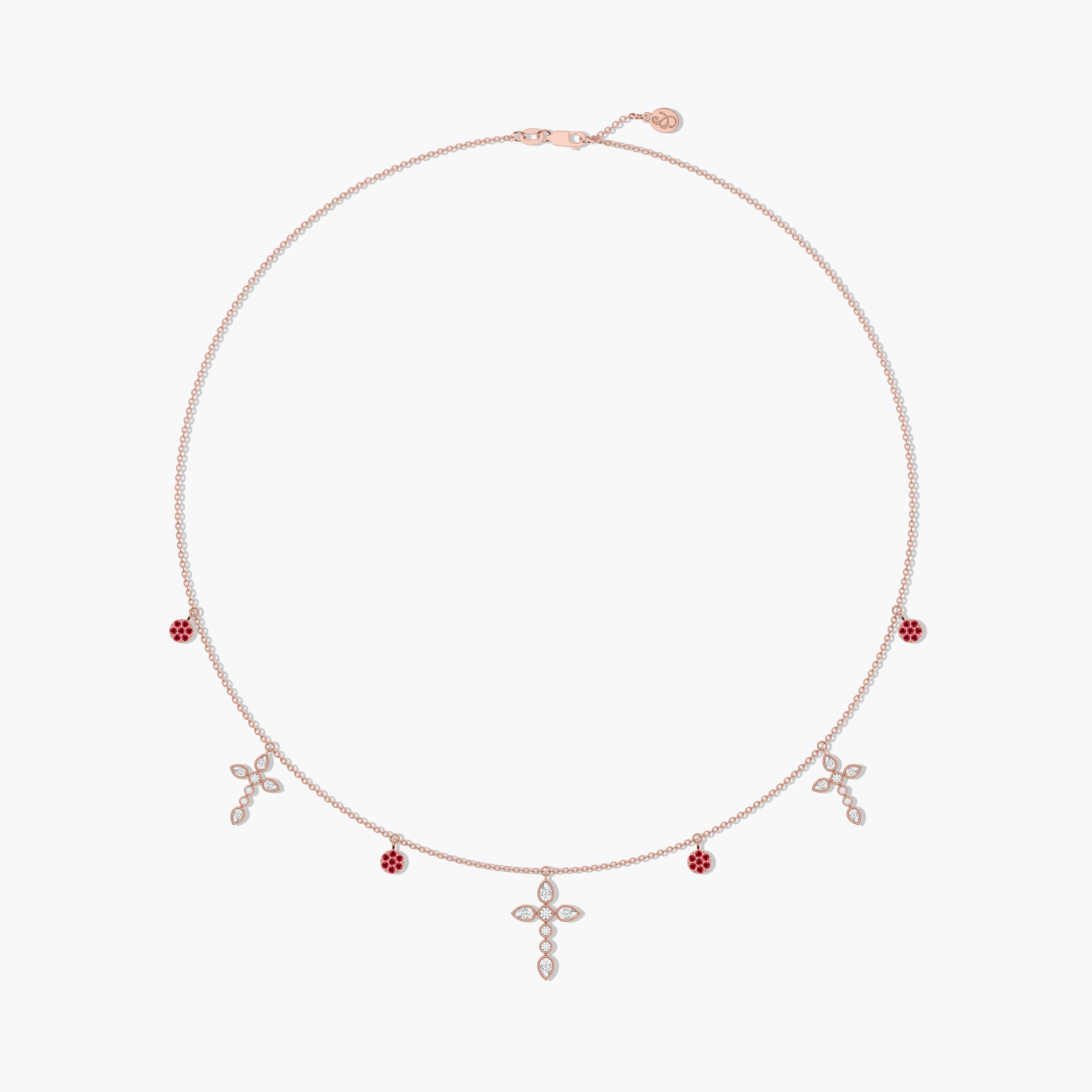 ruby and diamond cross necklac