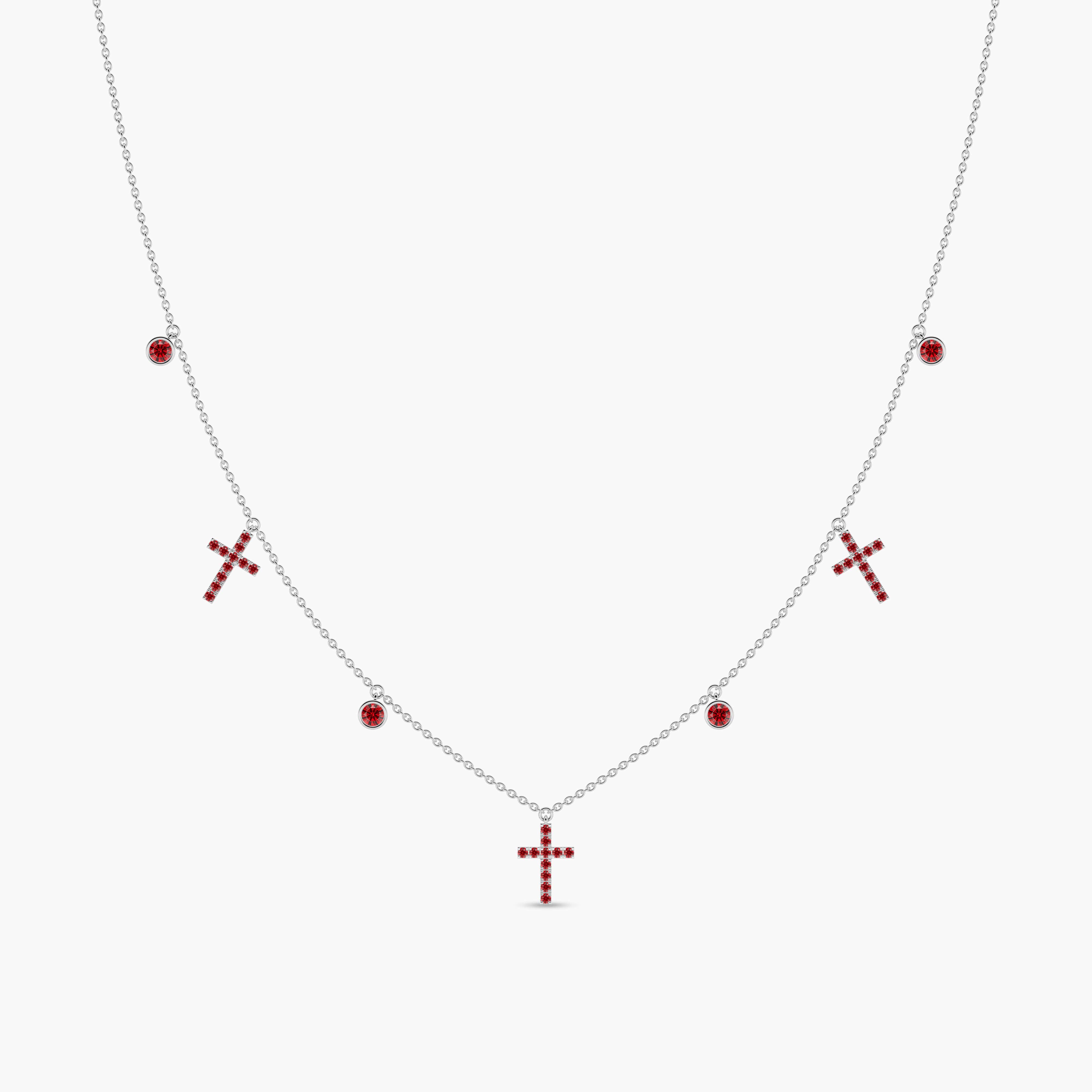 cross necklace ruby