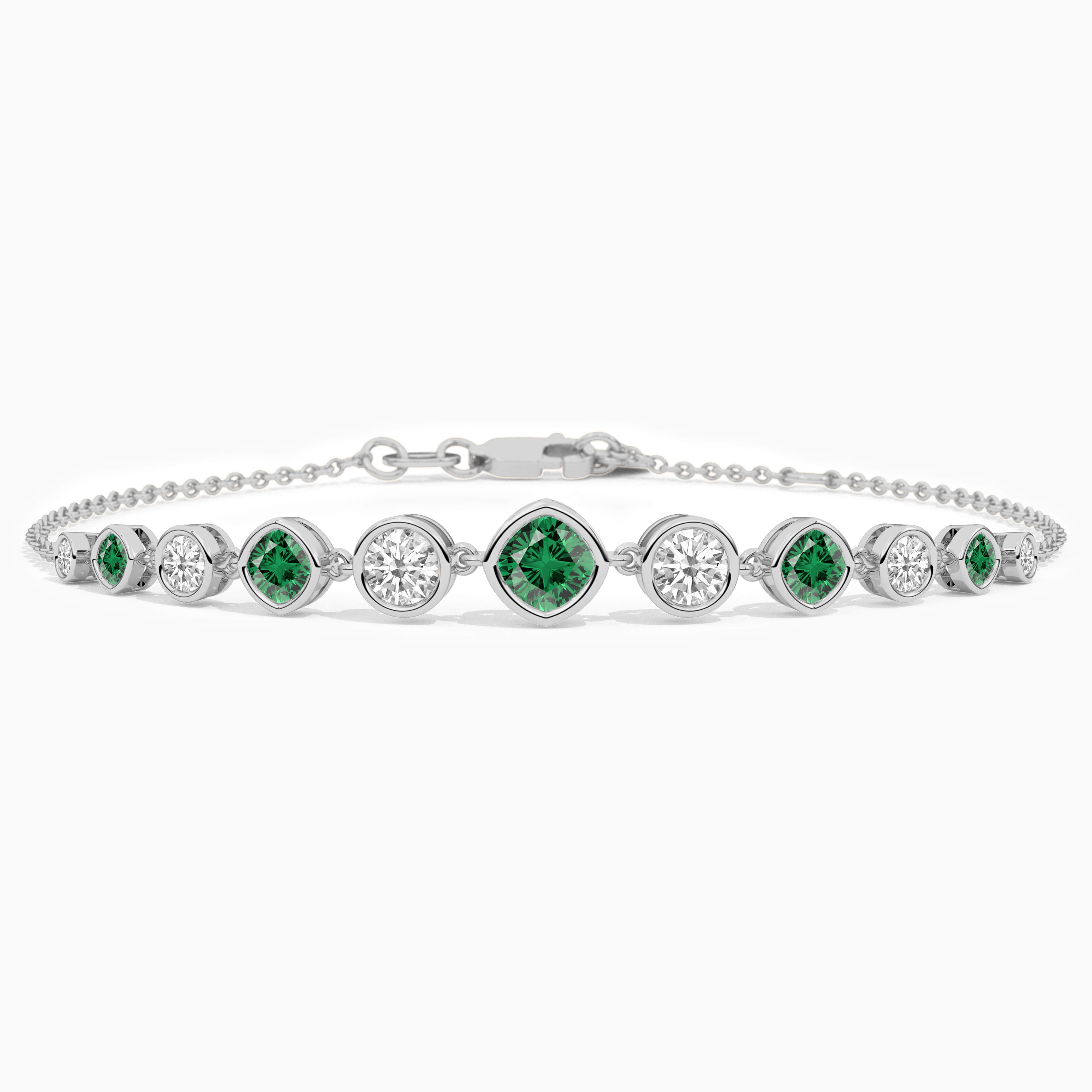 white gold emerald bracelet