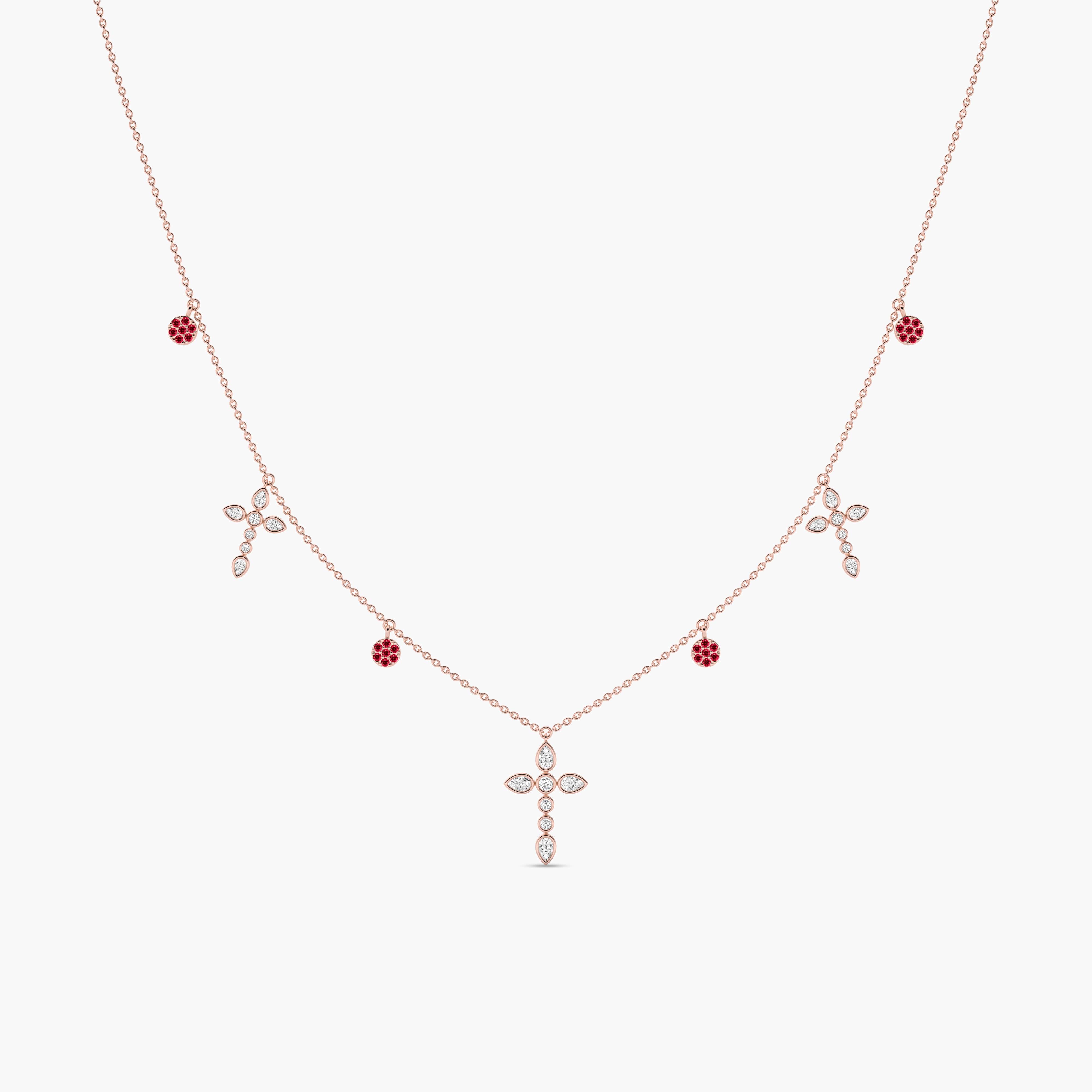 ruby cross necklace