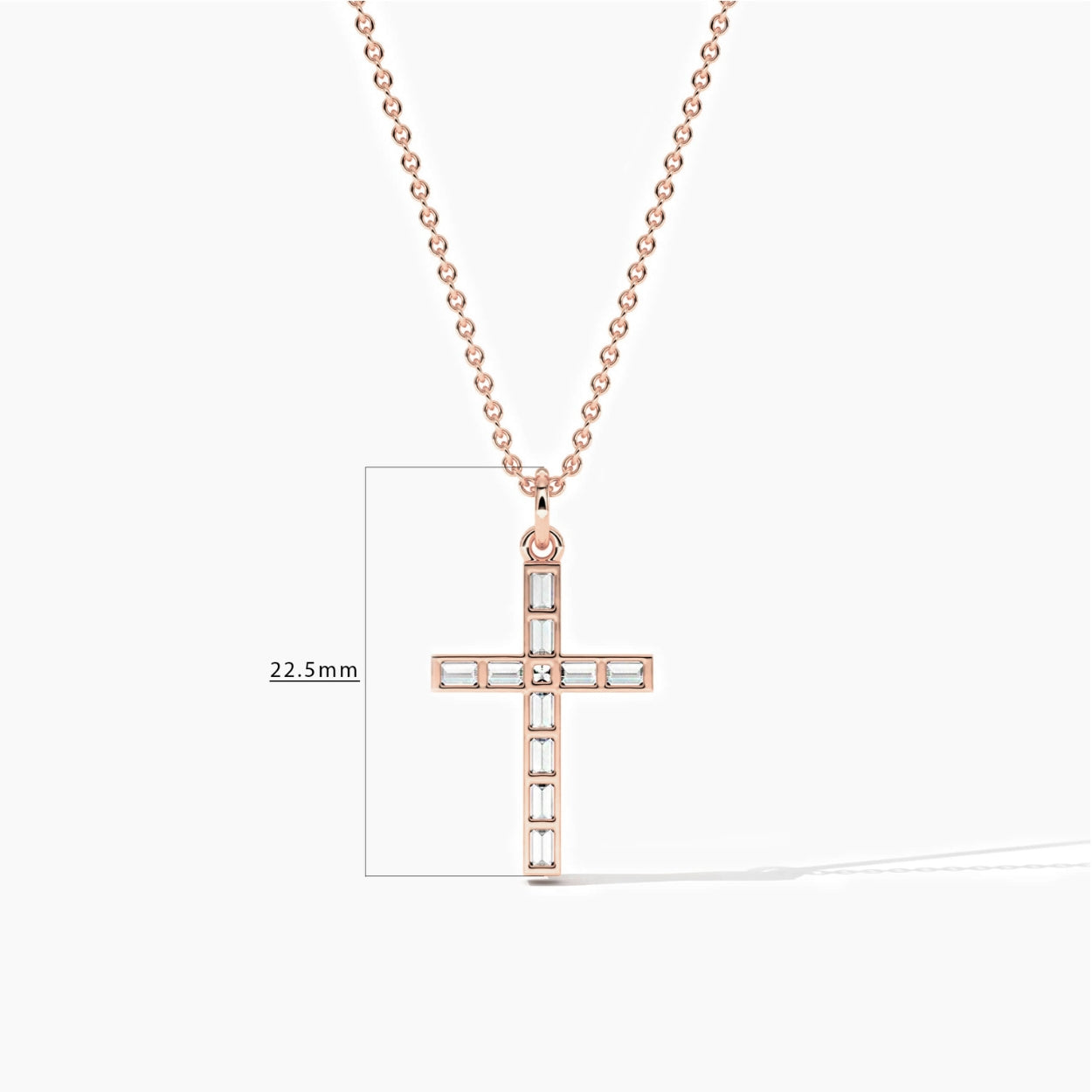 Rose Gold Lab-Created Diamond Cross Pendant