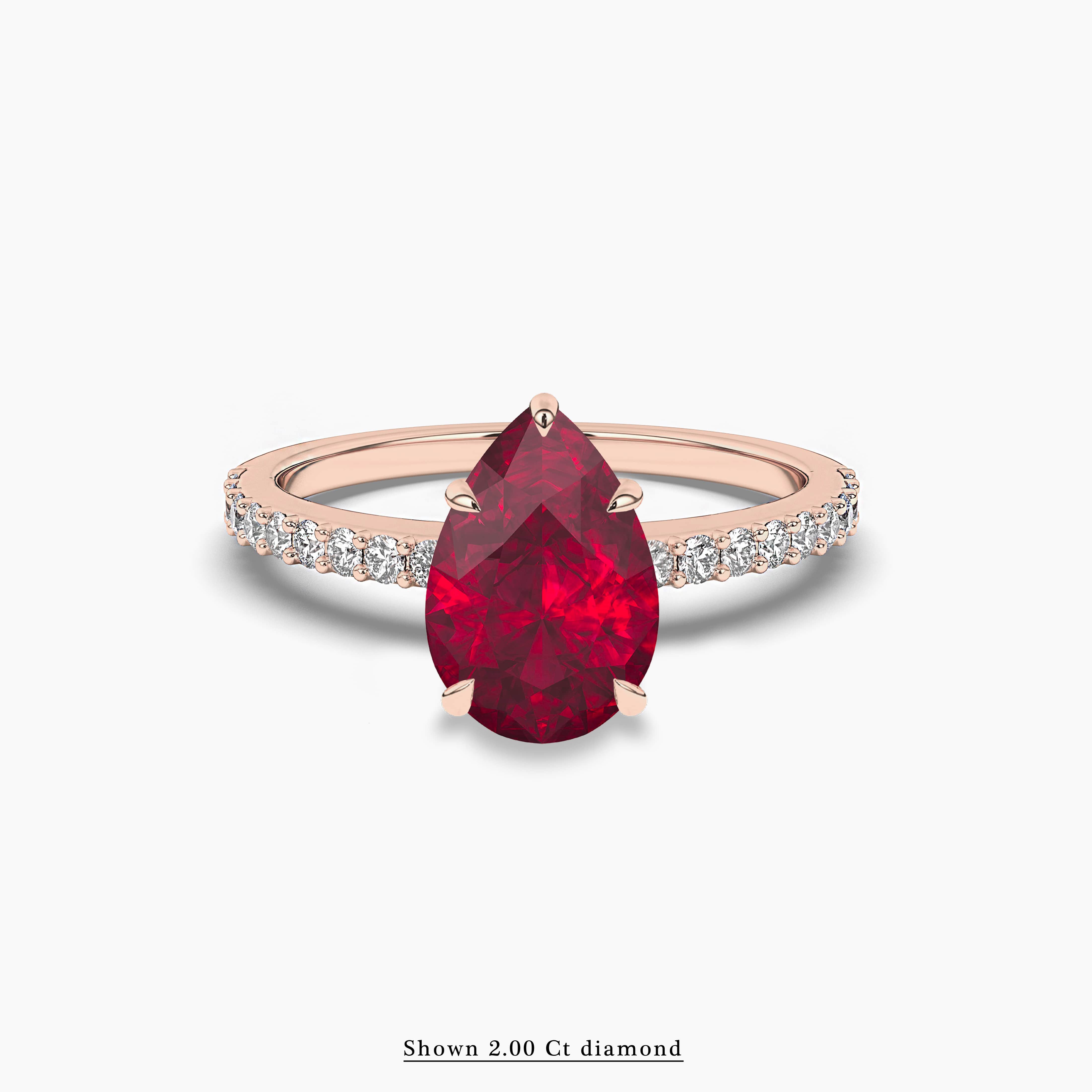 pear shape ruby and diamond engagement ring 