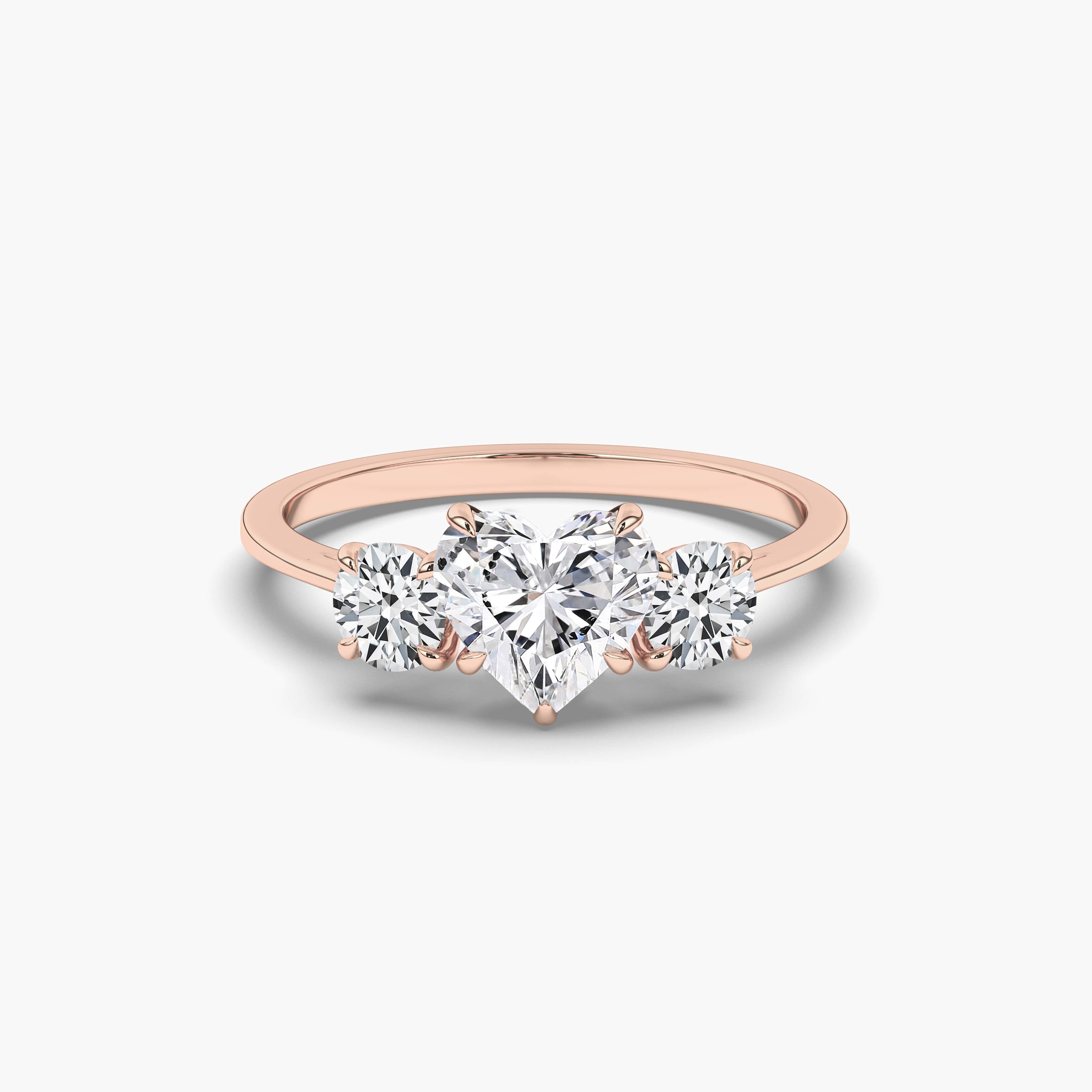  rose gold ring with heart cut solitaire