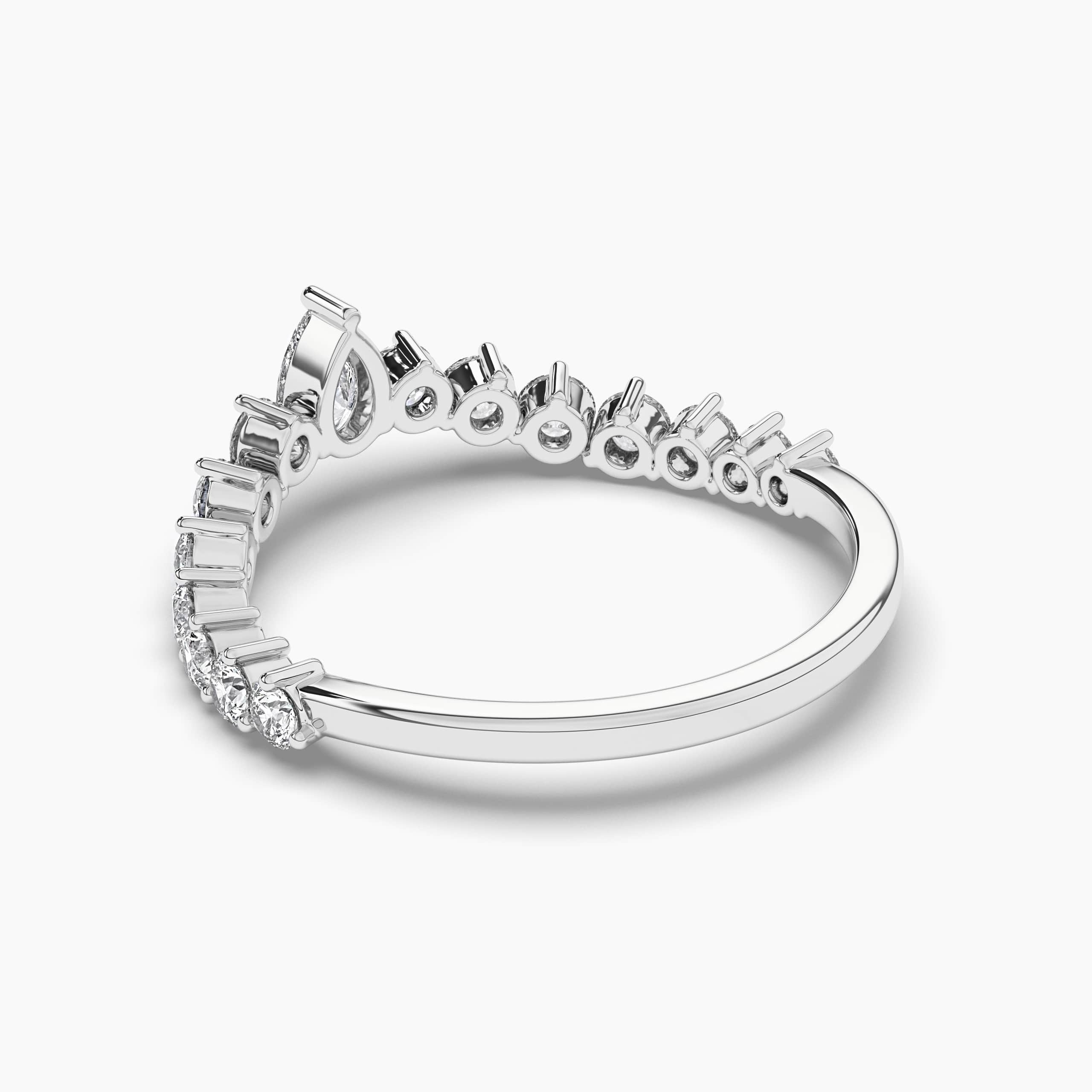 Pear-Shaped Emerald and Diamond Accent Engagement Ring in White Gold