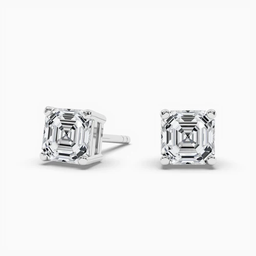 Asscher Cut Diamond Stud earrings