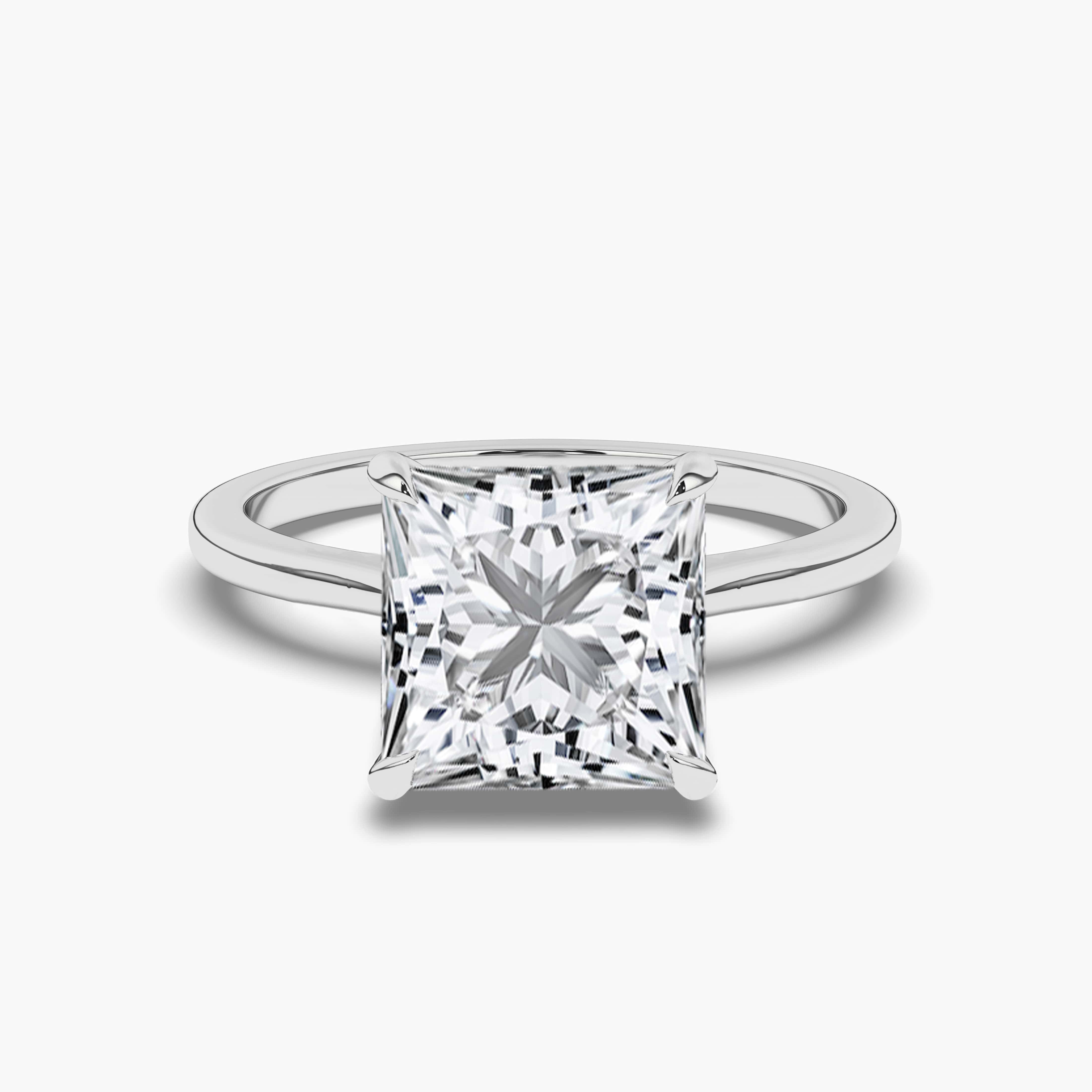 Princess-Cut Diamond  Prong Solitaire Engagement Ring in White Gold