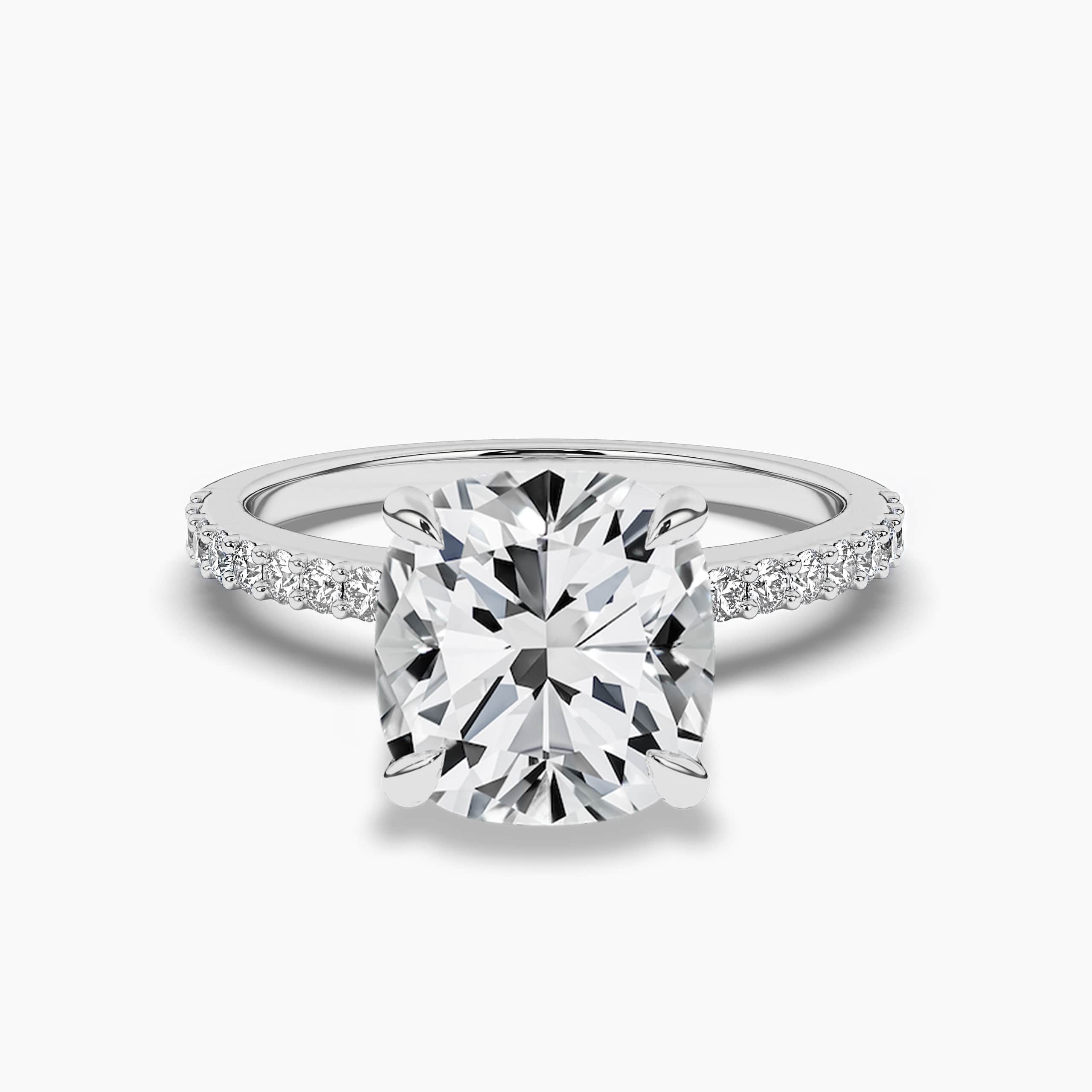 3.00carat white gold cushion cut engagement rings