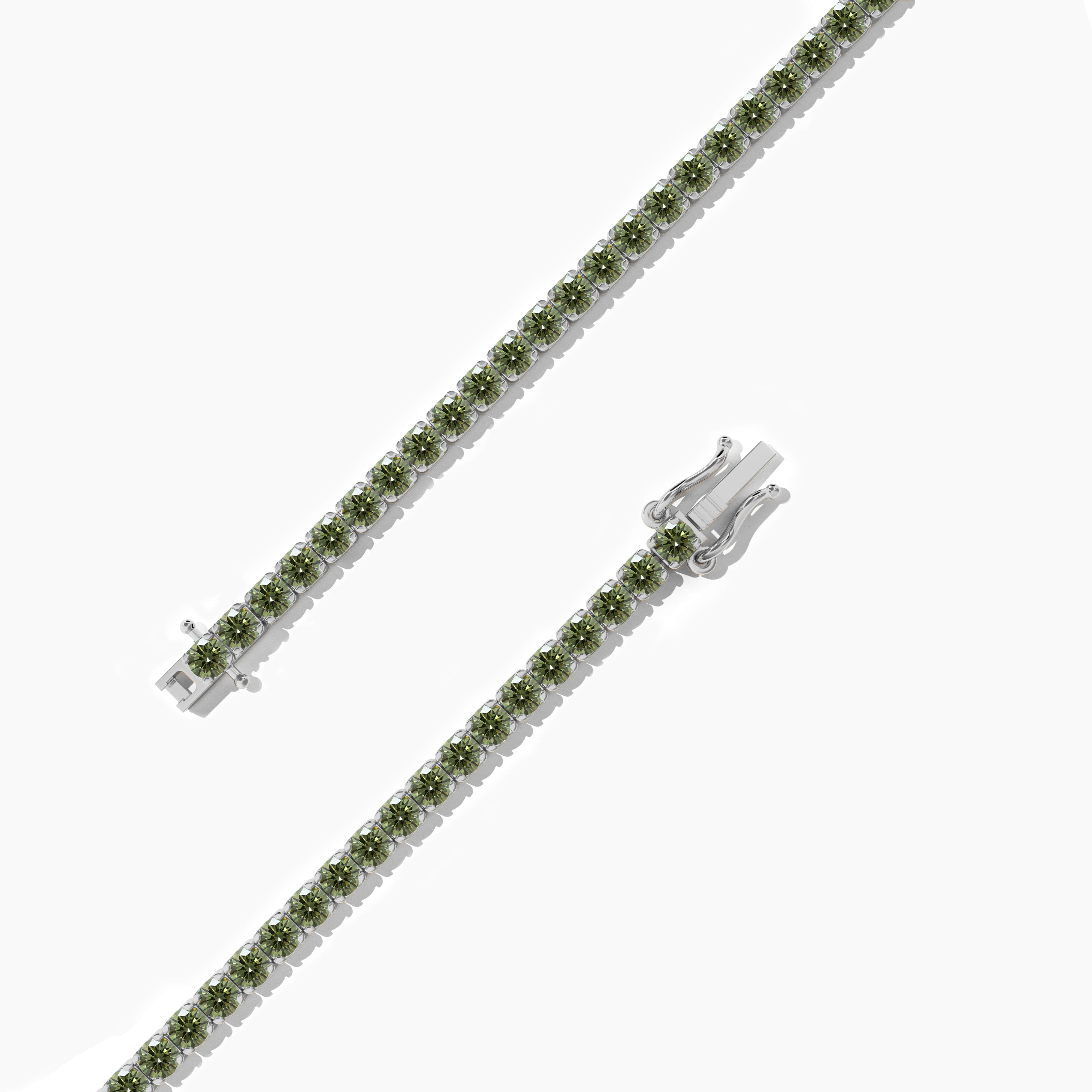 green tennis bracelet lab grown