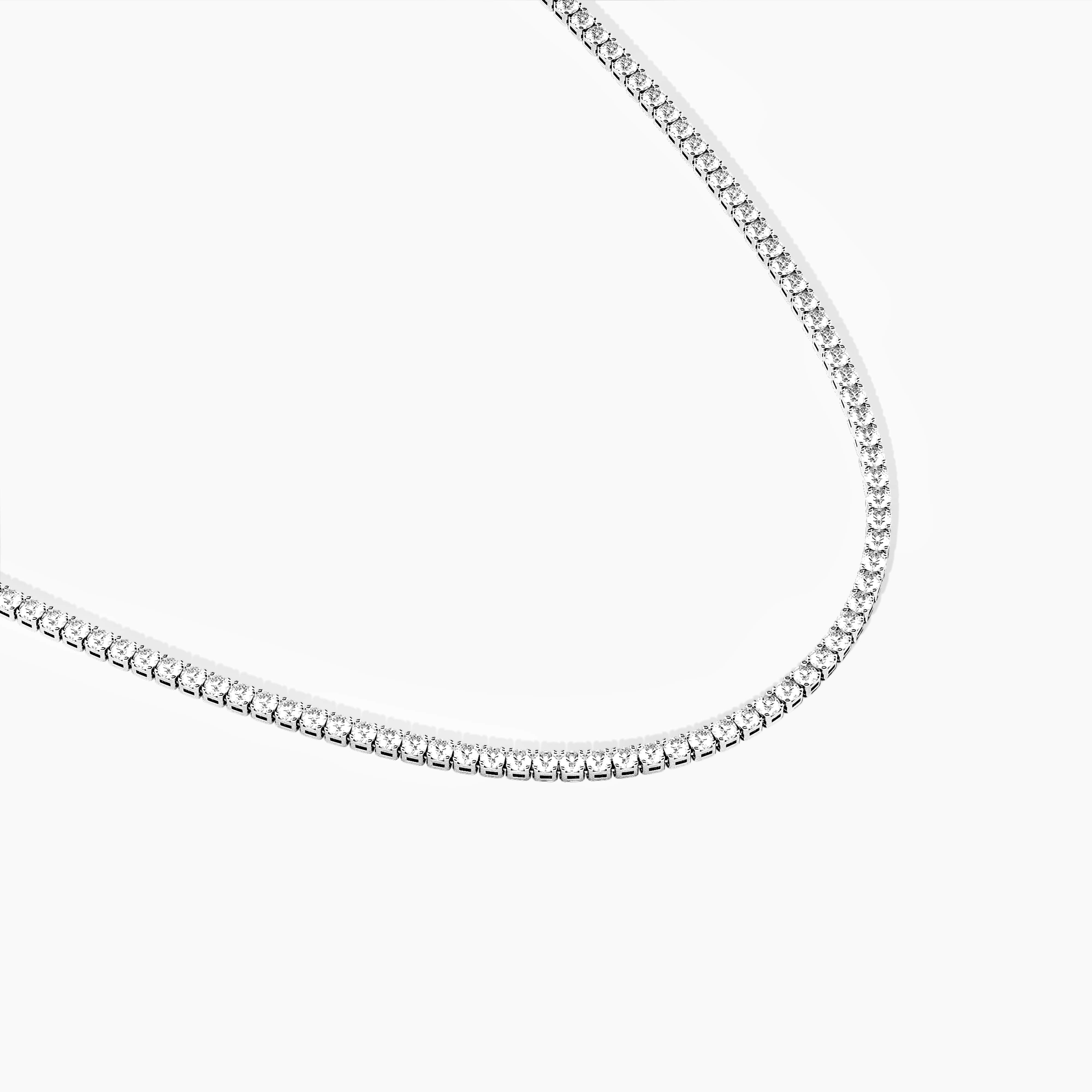 Round Brilliant Diamond Tennis Necklace Womens