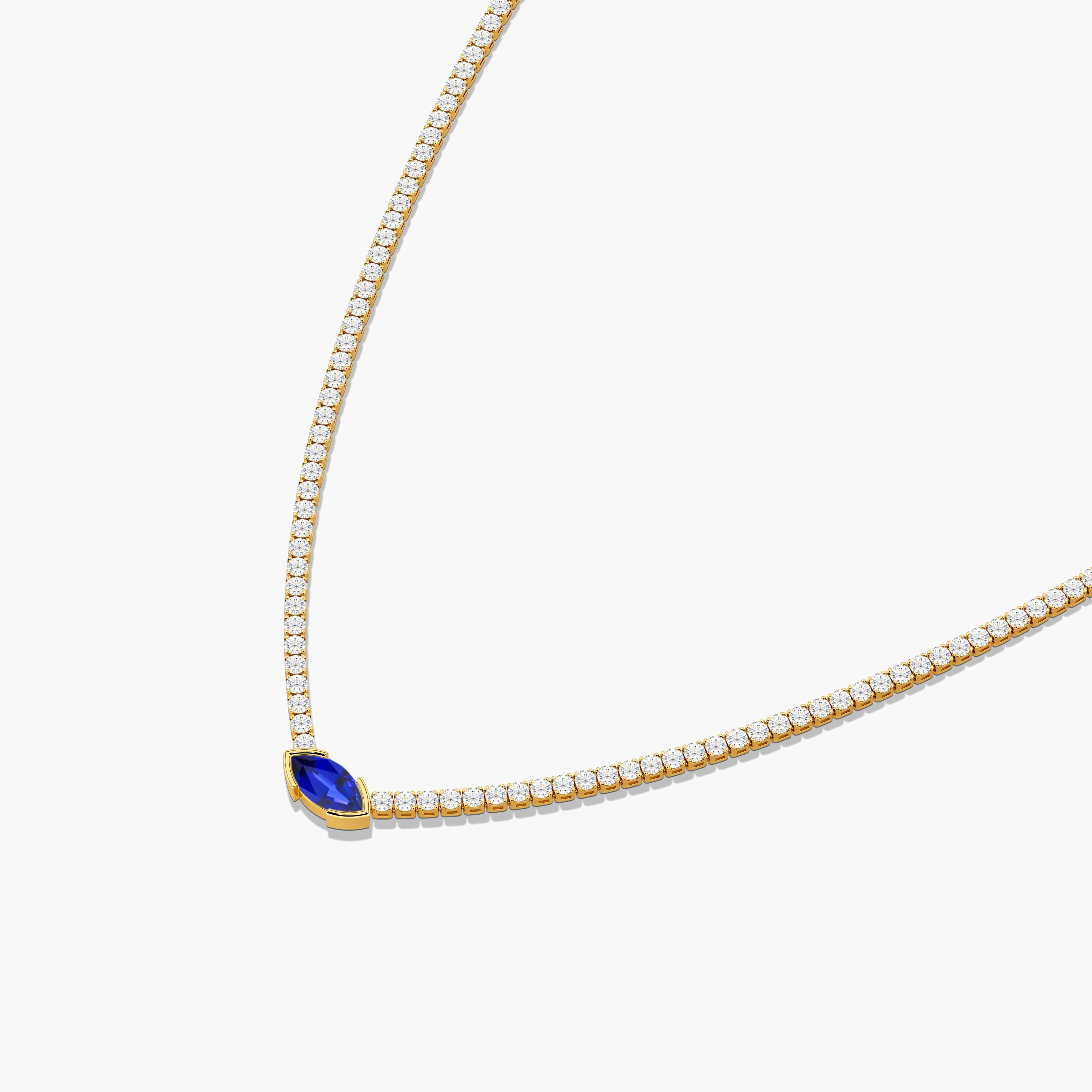 blue sapphire tennis necklace