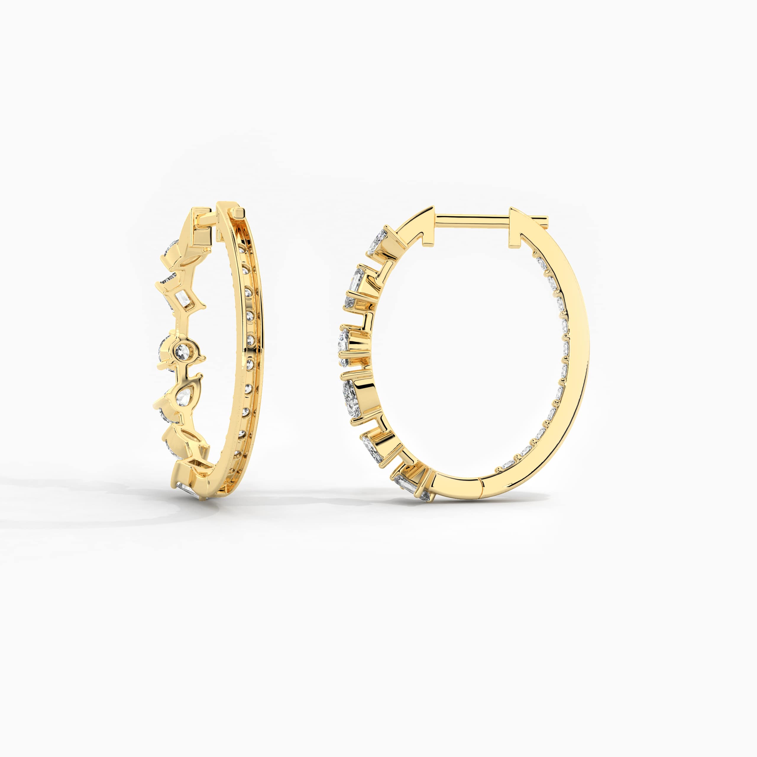 Yellow gold hoop earrings for her