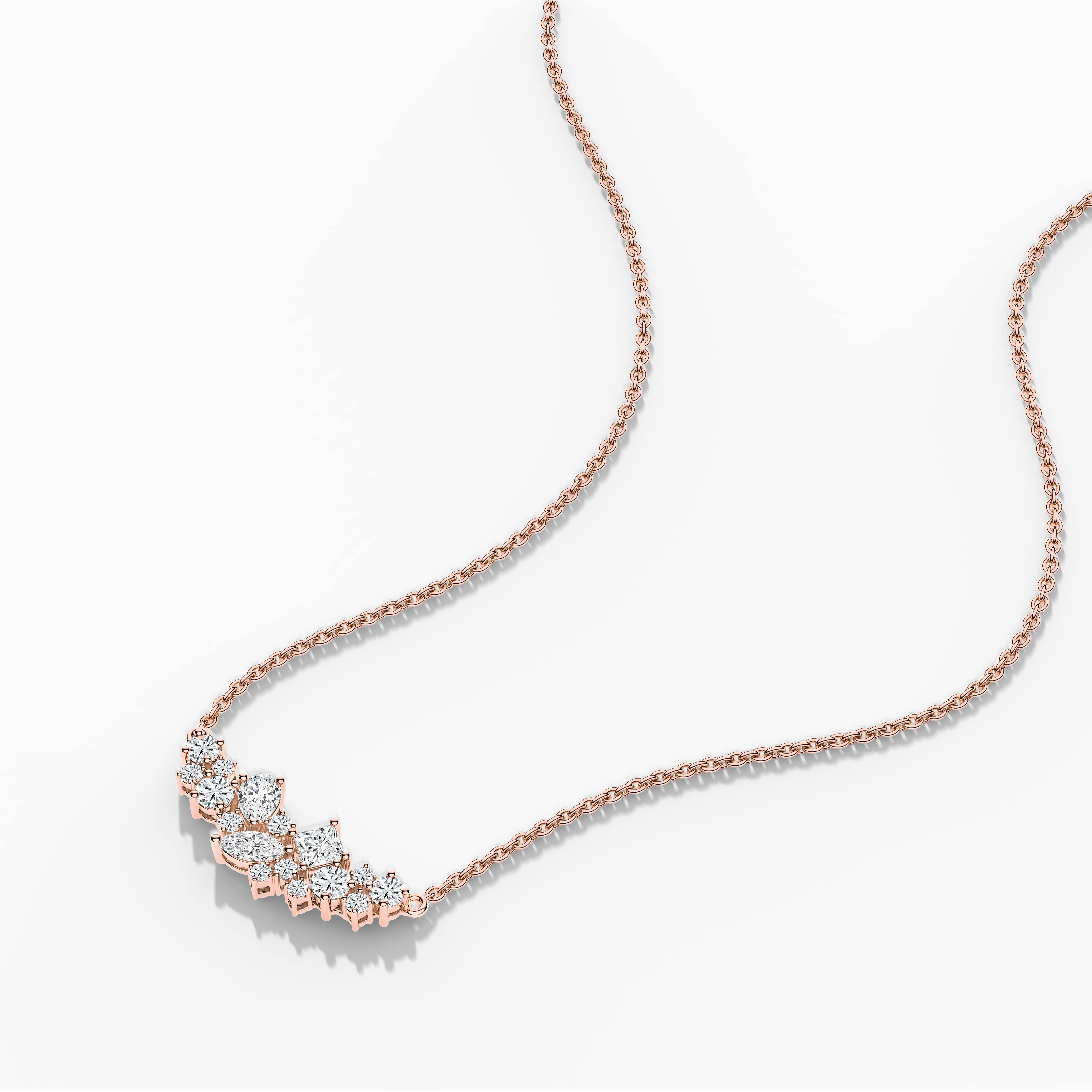 diamond rose gold necklace