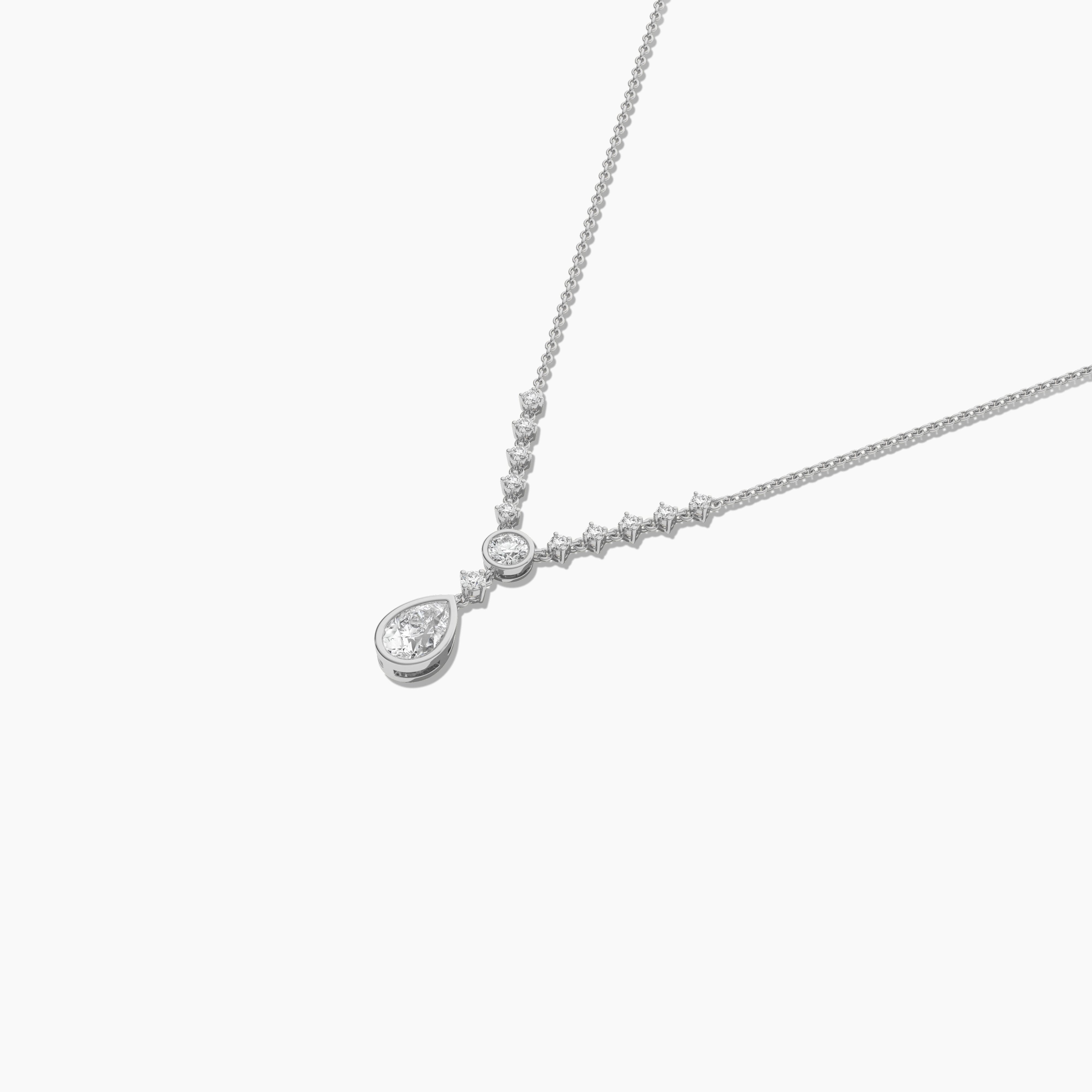 white gold drop diamond necklace 