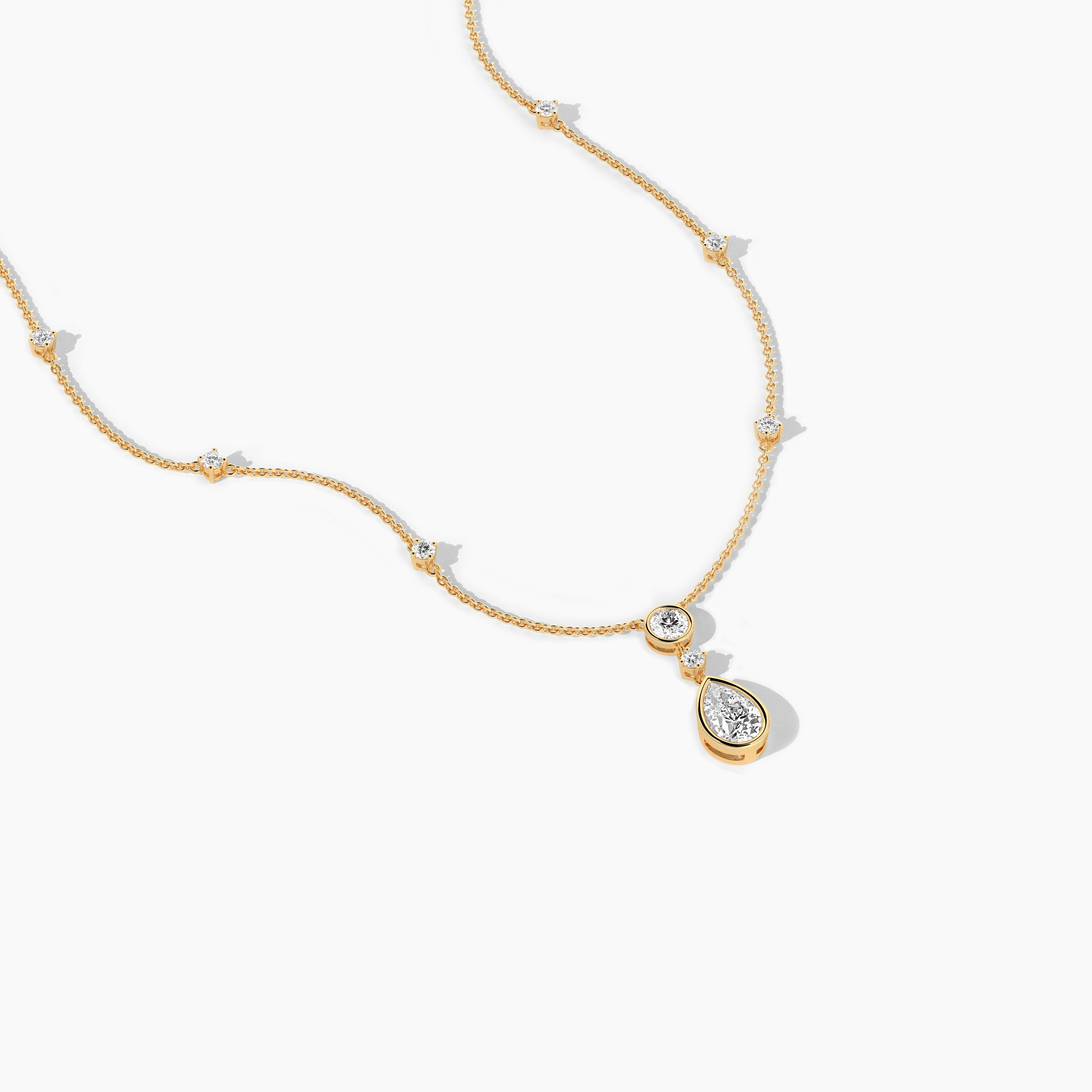 yellow gold moissanite diamond necklace 