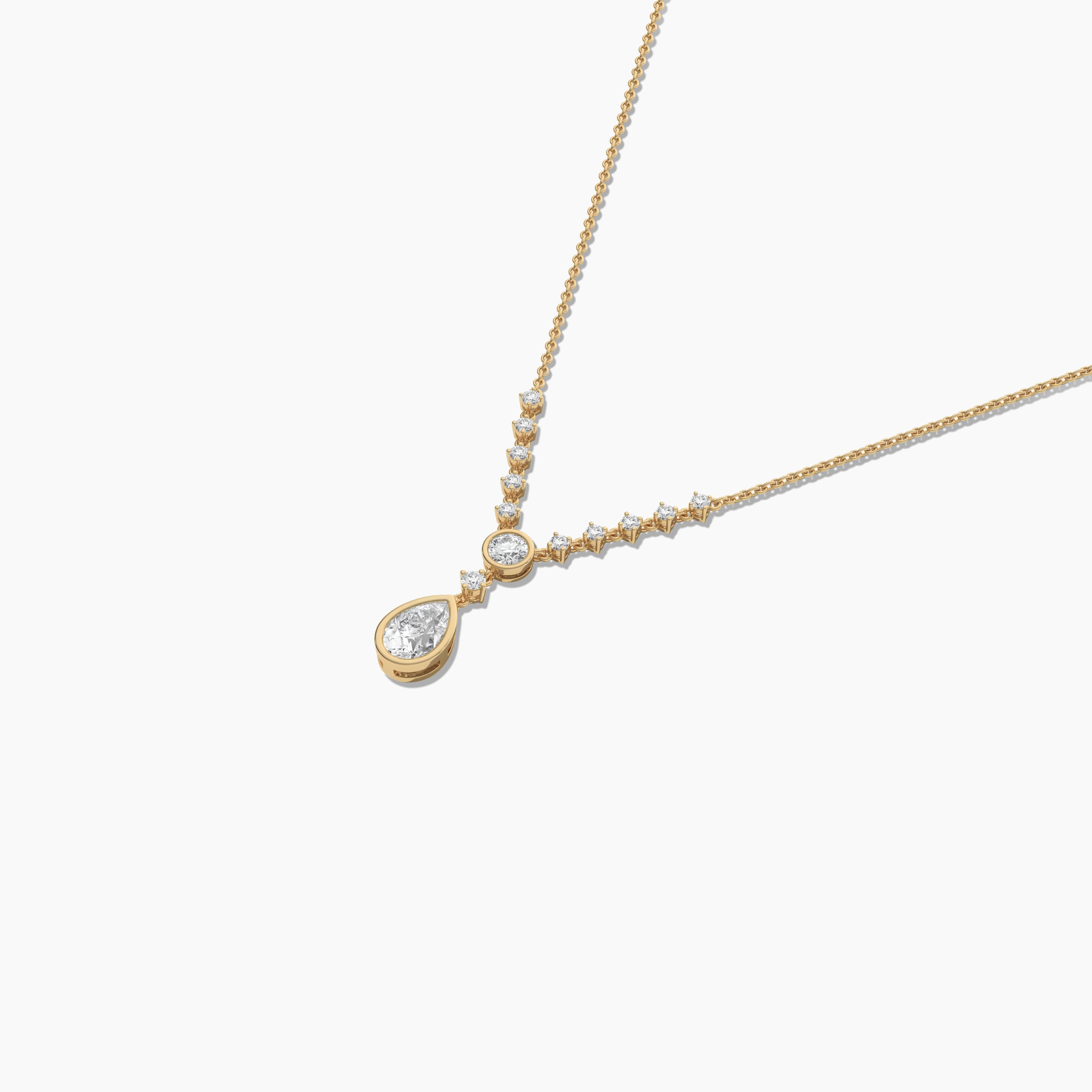 yellow gold moissanite diamond necklace 