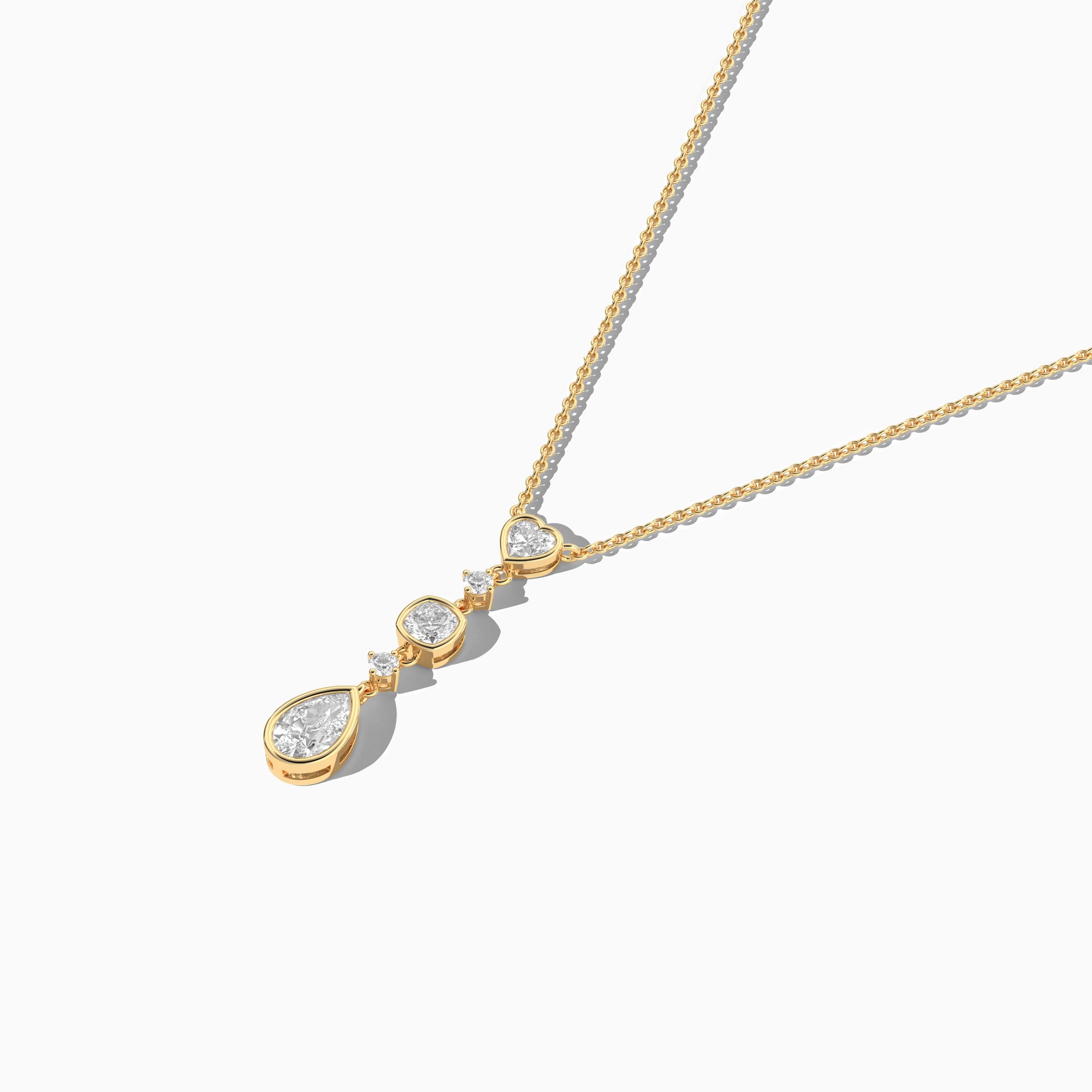 yellow gold moissanite diamond necklace 