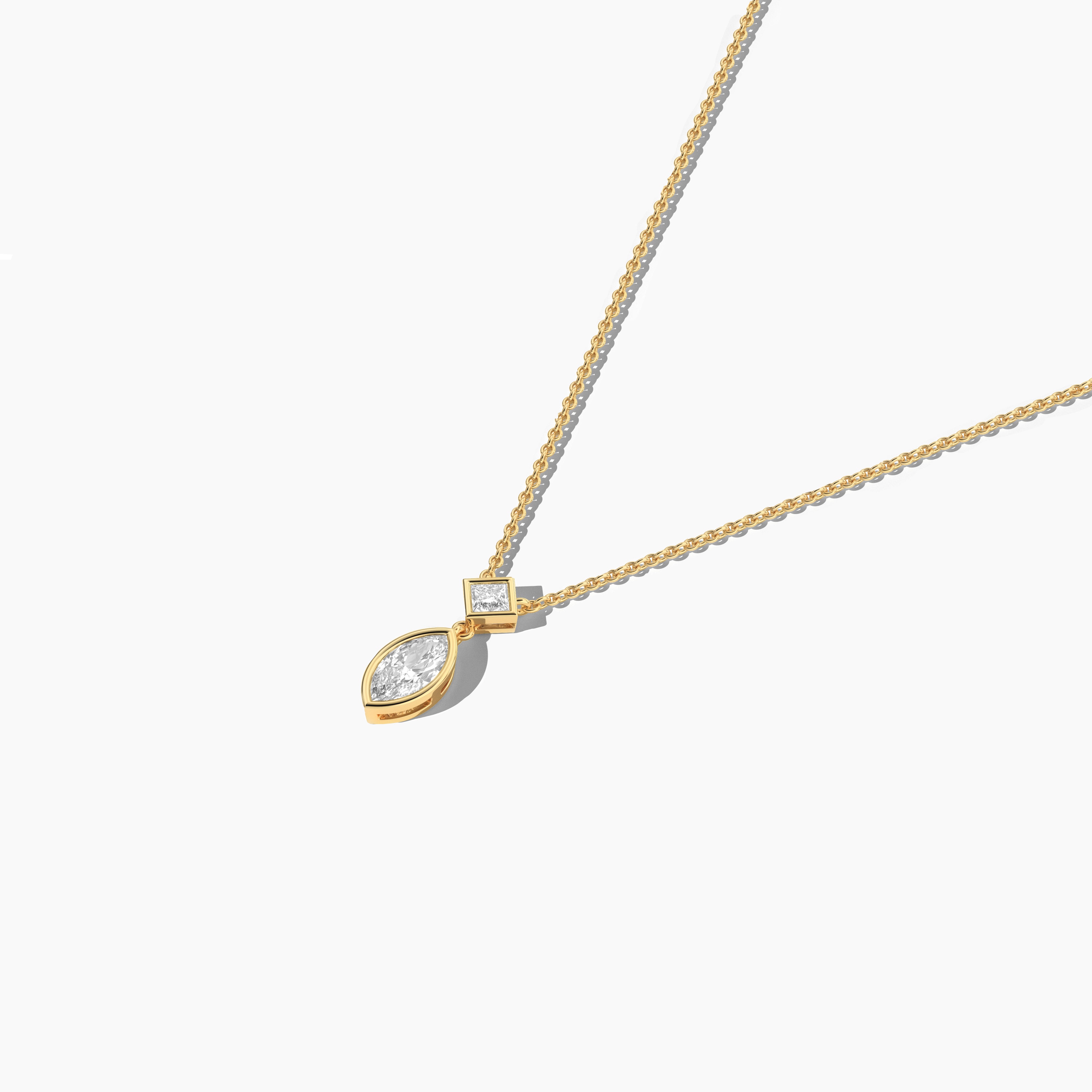 yellow gold moissanite diamond necklace 