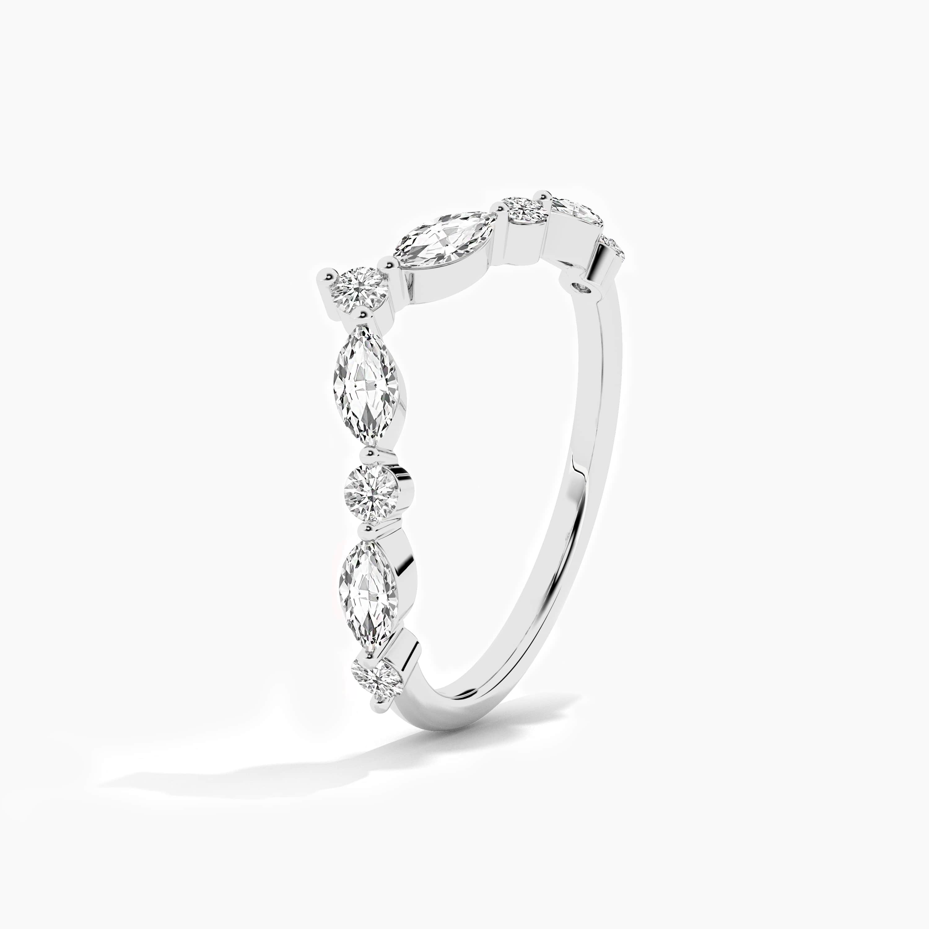 moissanite diamond curved ring
