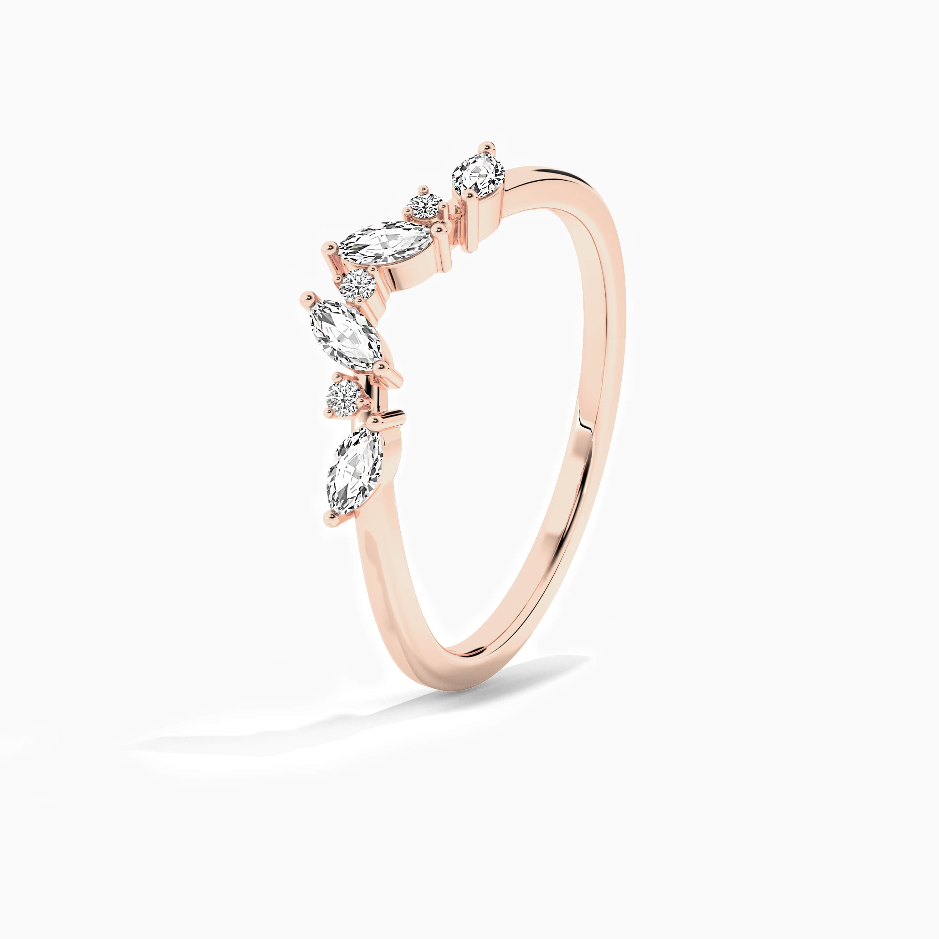  diamond curved ring for woman