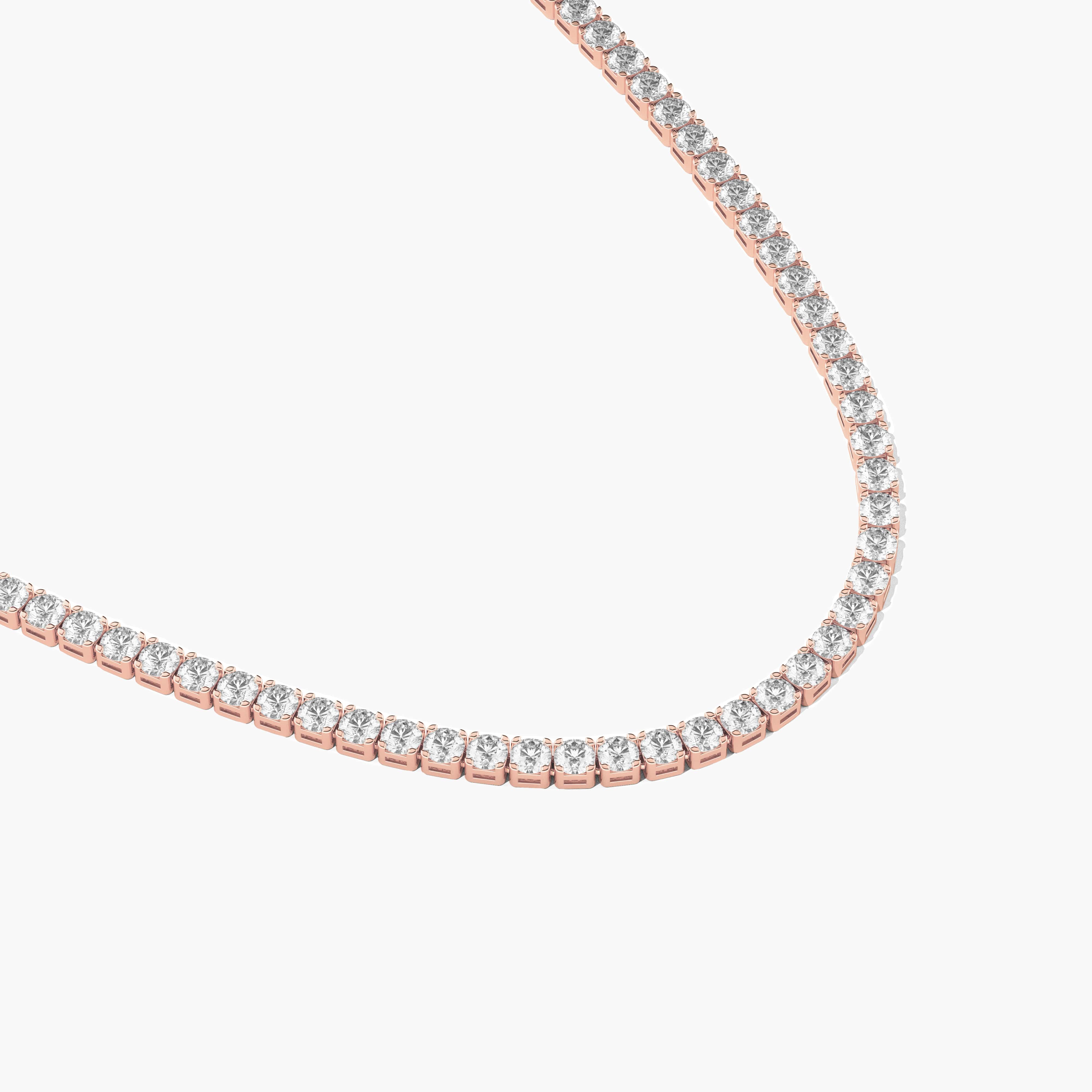 Round Lab Diamond Tennis Necklace