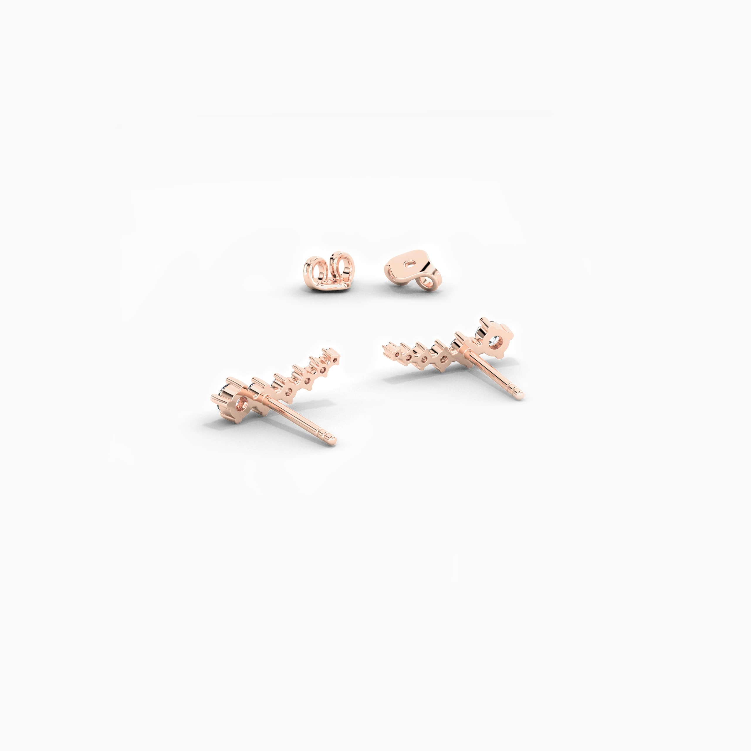 climber stud earring in rose gold