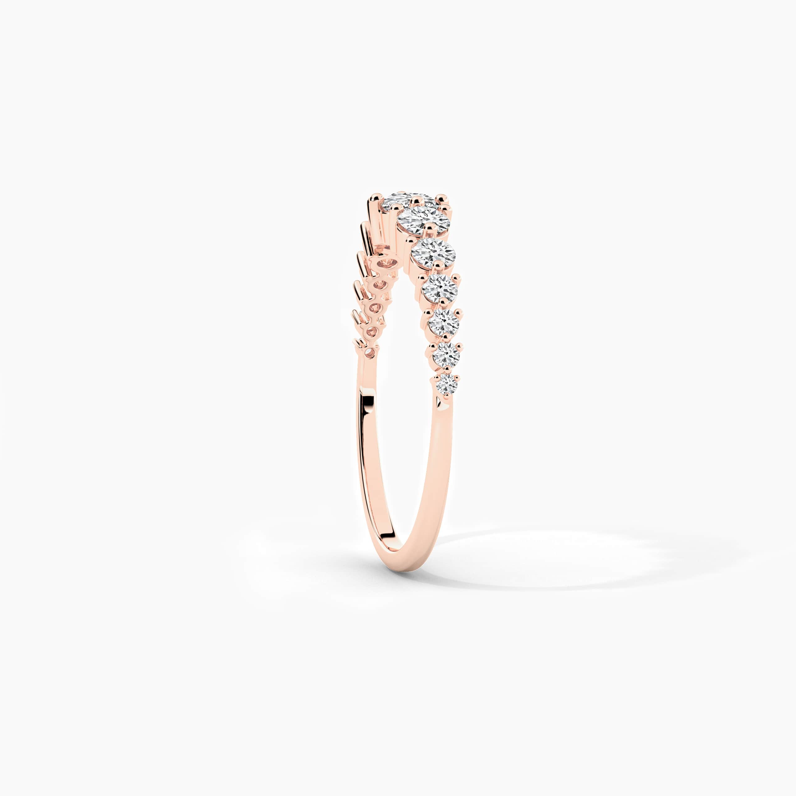  Round Shape Moissanite Diamond Ring In Rose Gold 