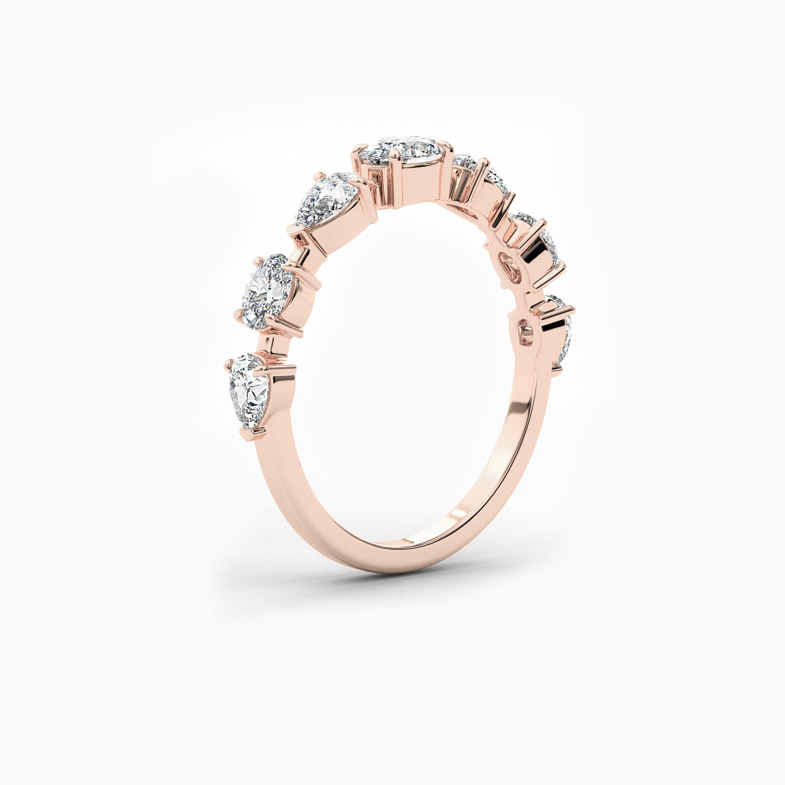 Rose Gold Moissanite Diamond Cluster Engagement Ring