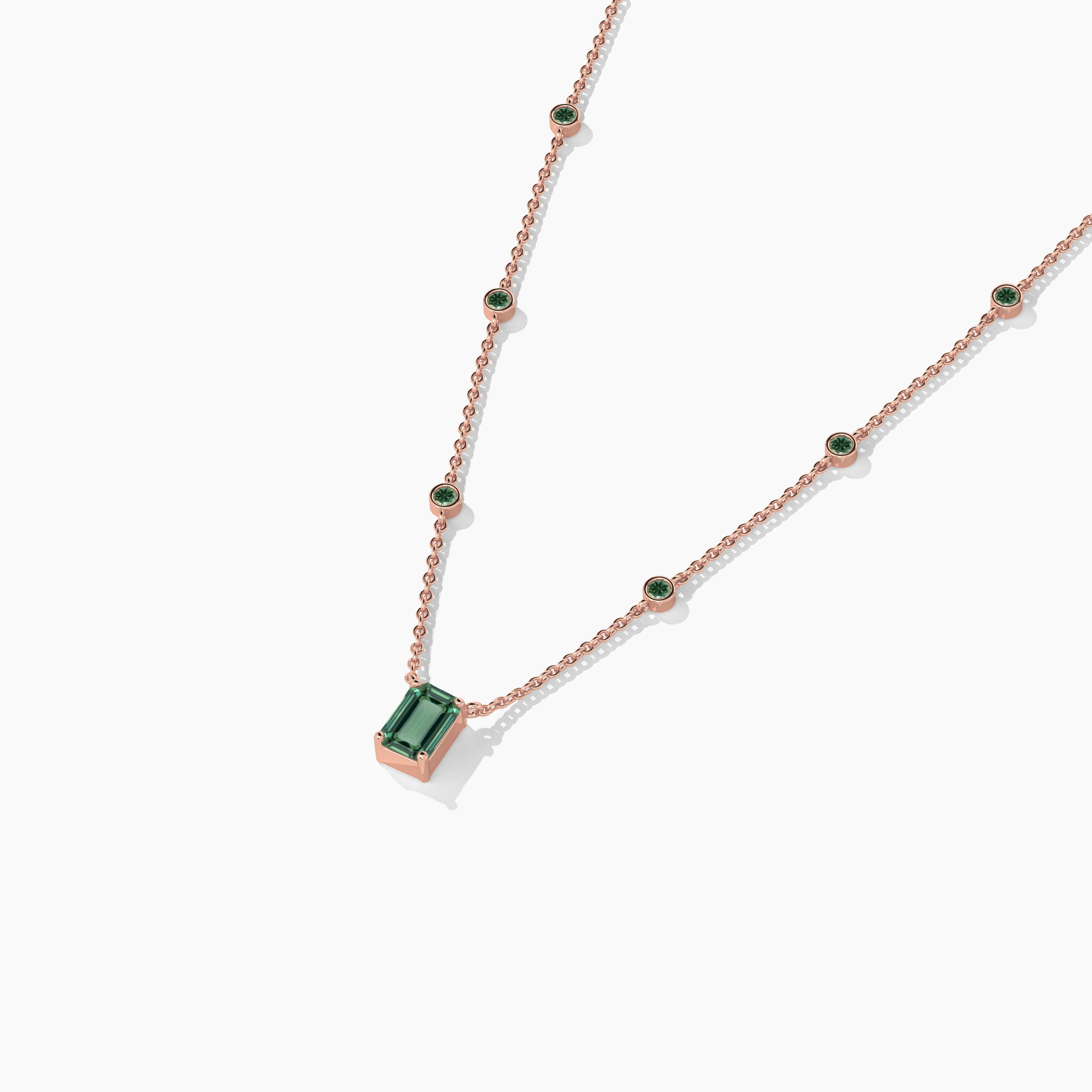 rose gold diamond station necklace