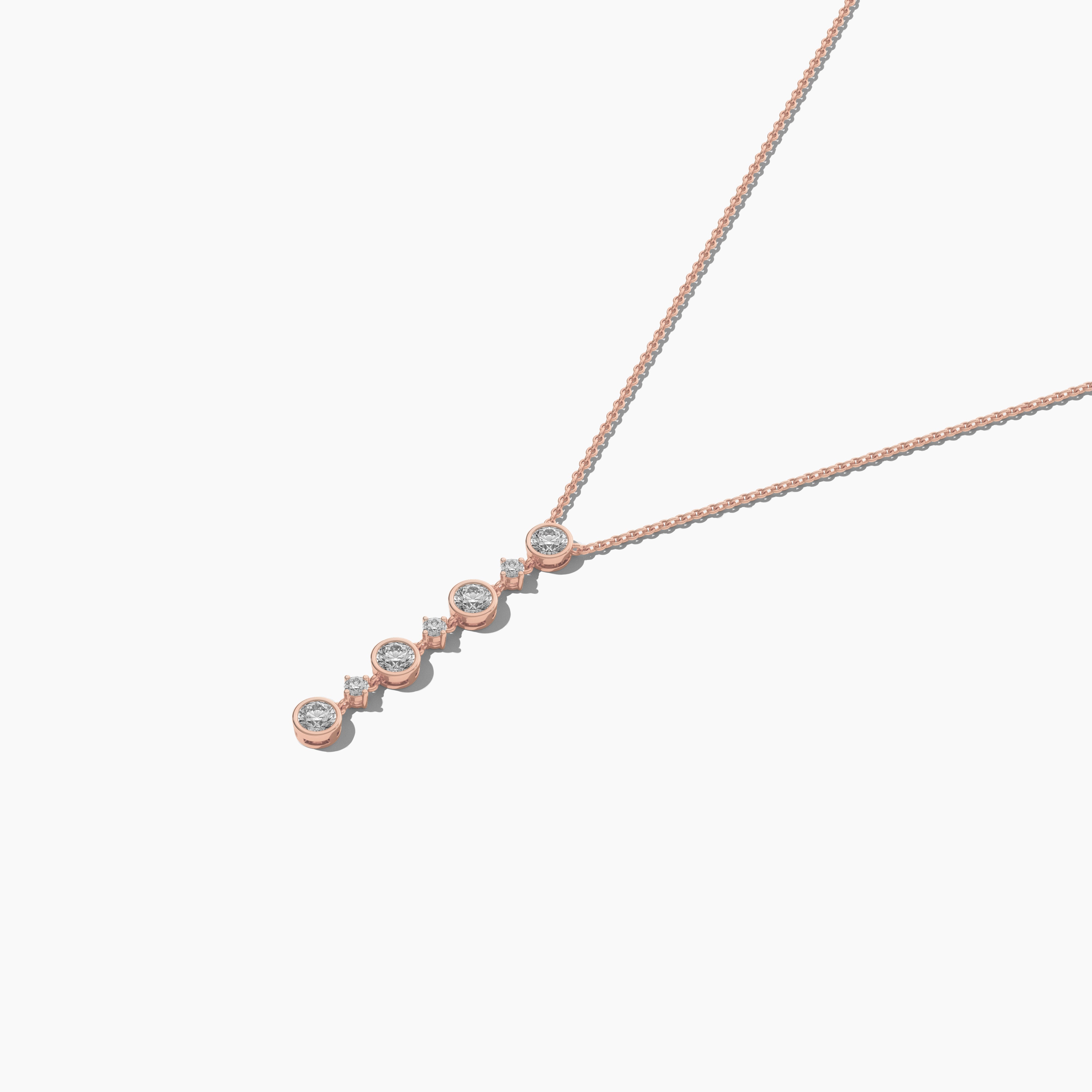 Four Dangling Diamonds Pendant Necklace