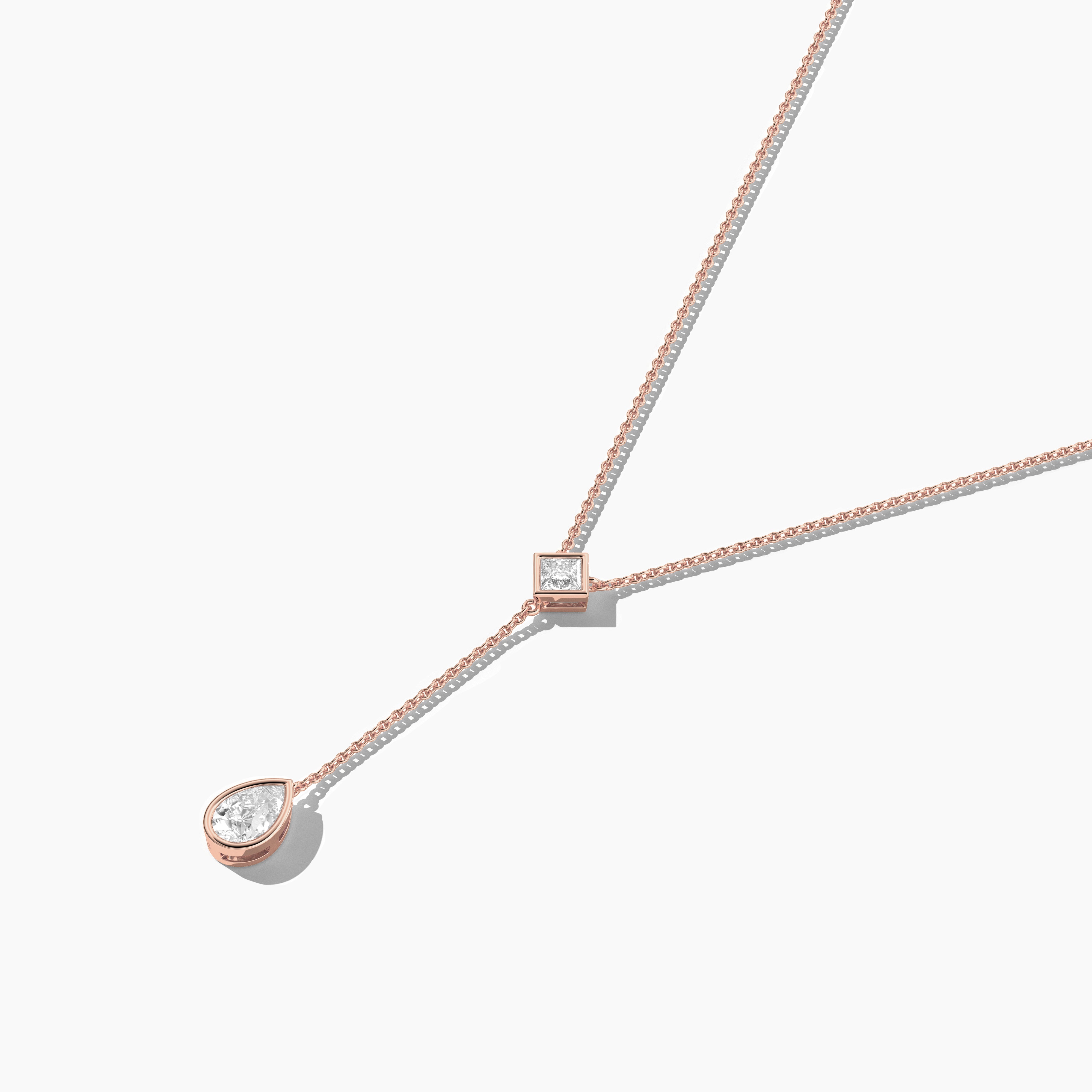 rose gold moissanite diamond necklace 