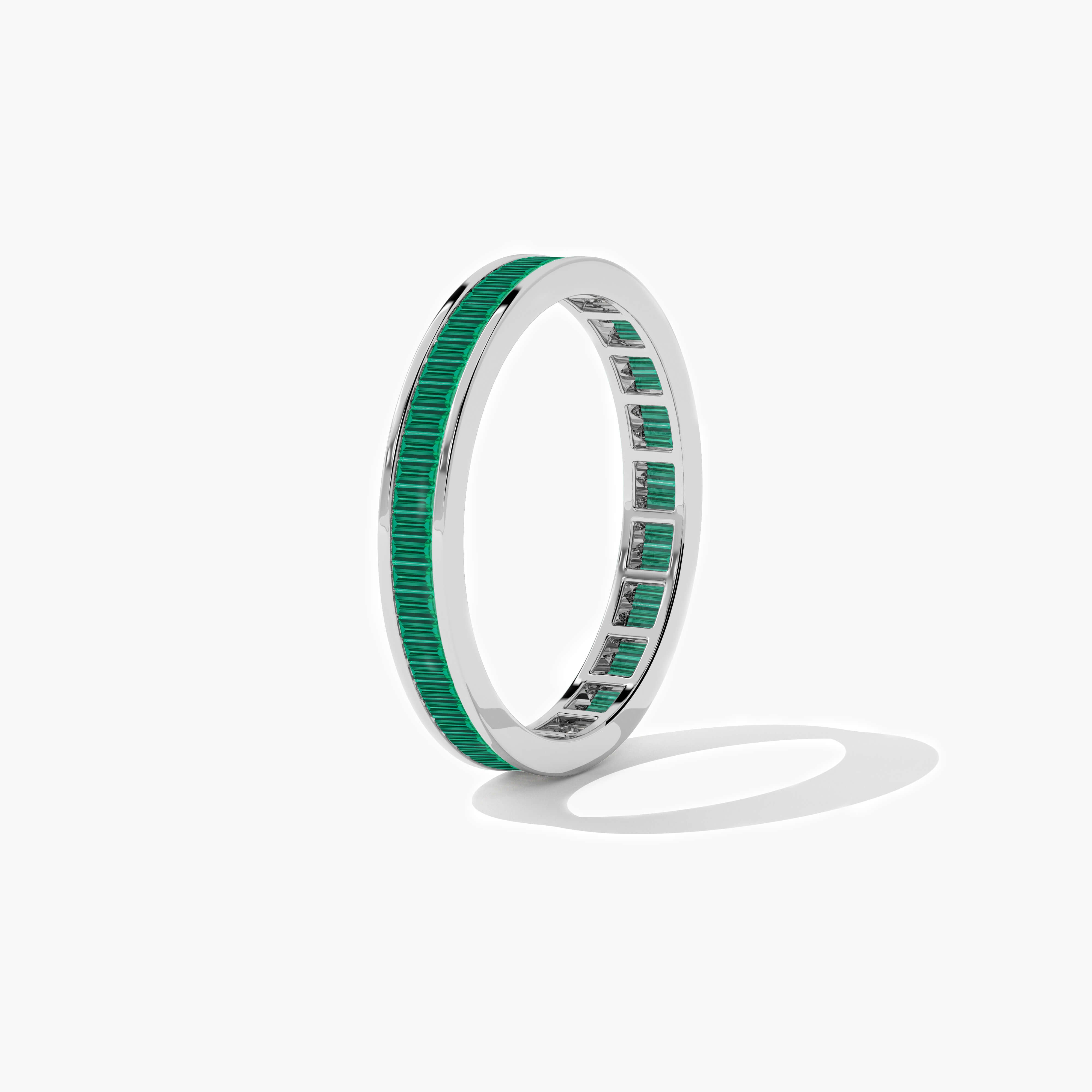 emerald stone wedding band