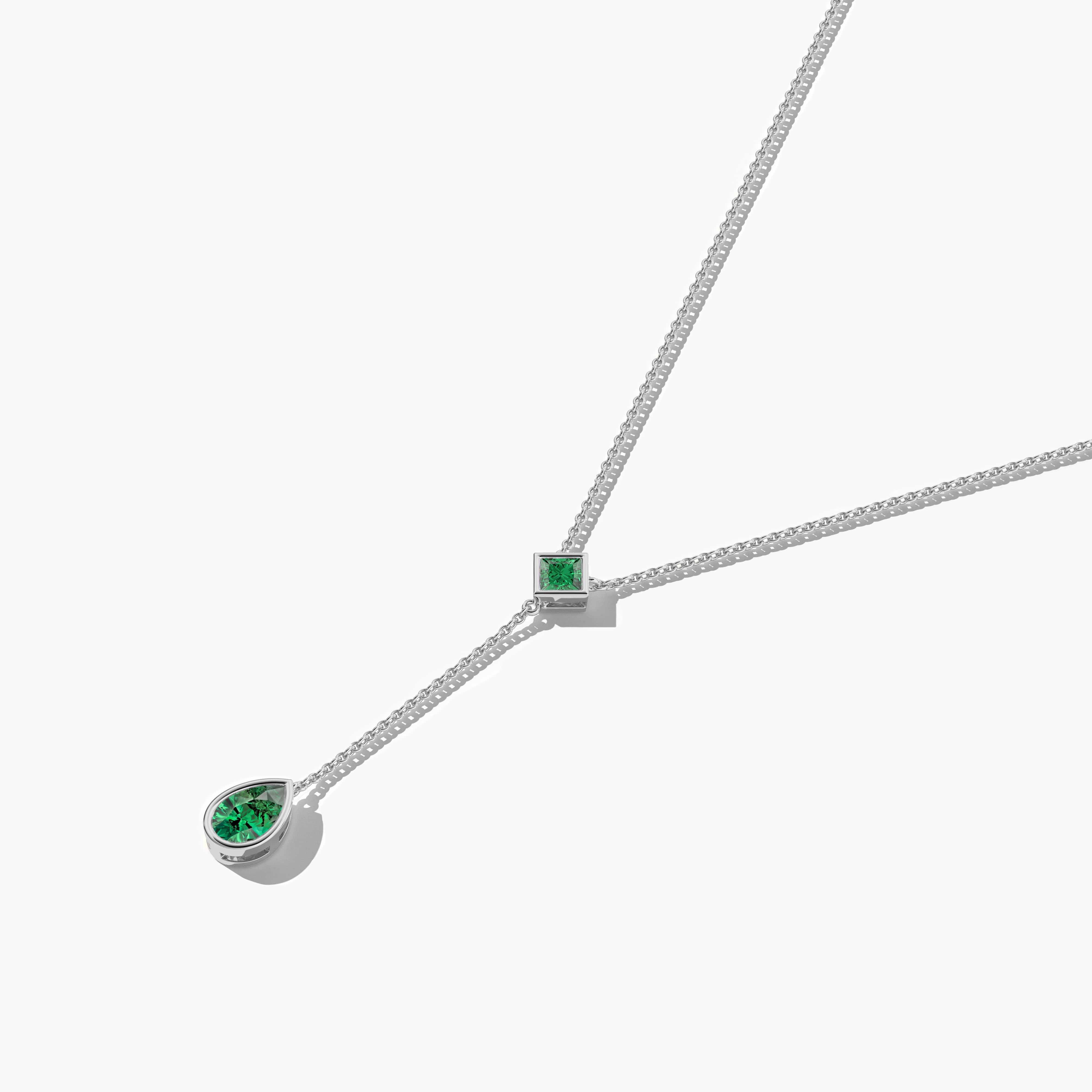 emerald diamond lariat necklace 