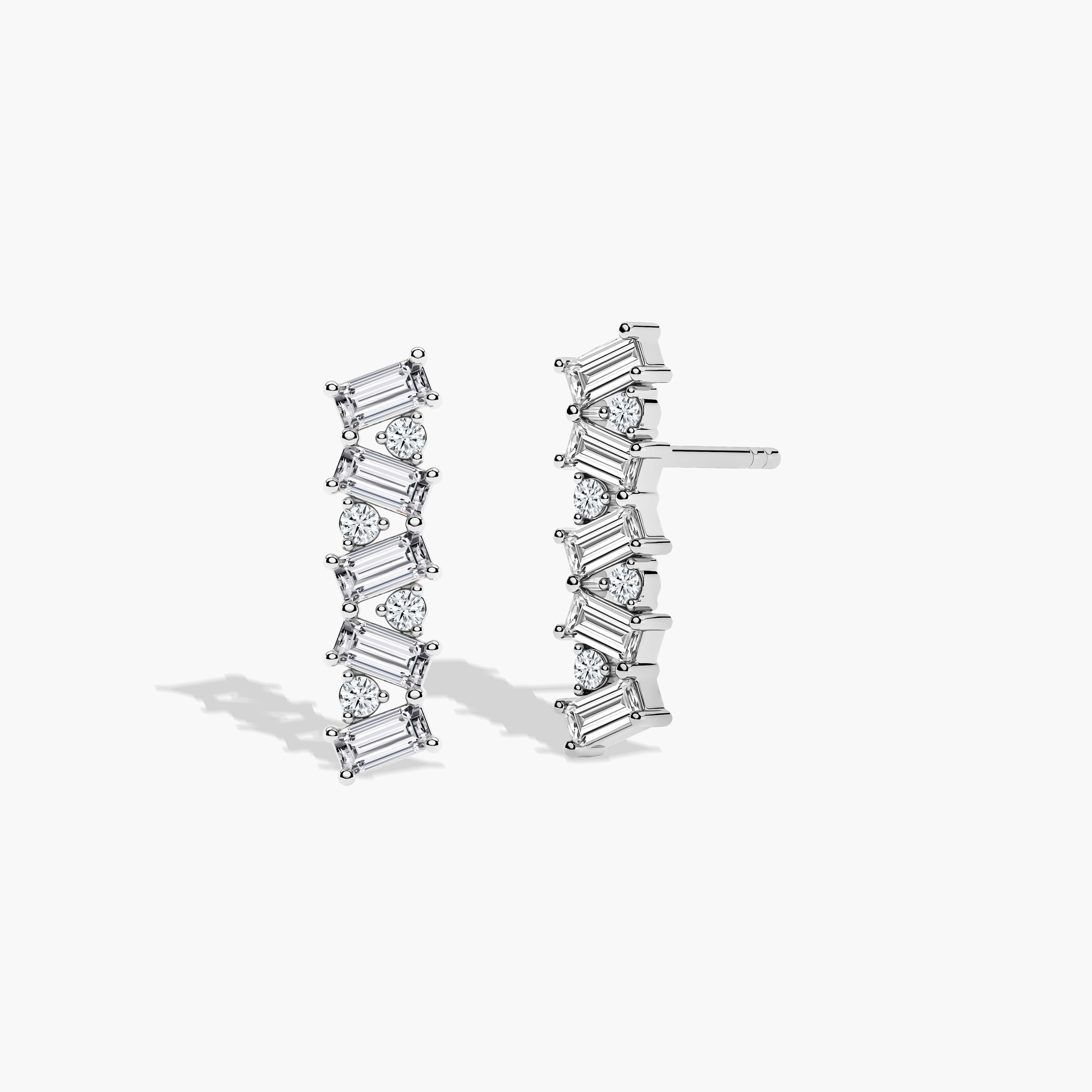 baguette diamond earring studs