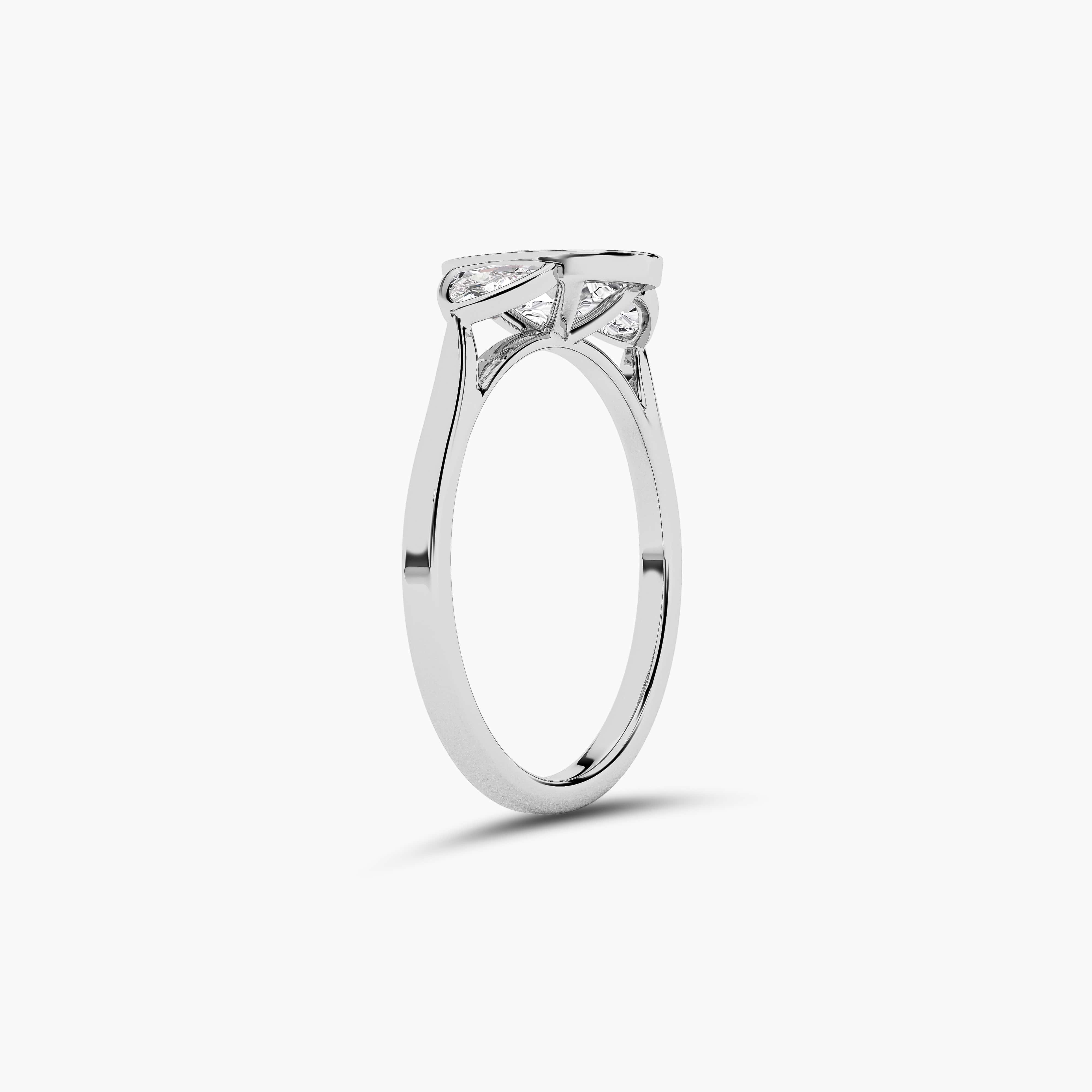 three stone oval engagement ring