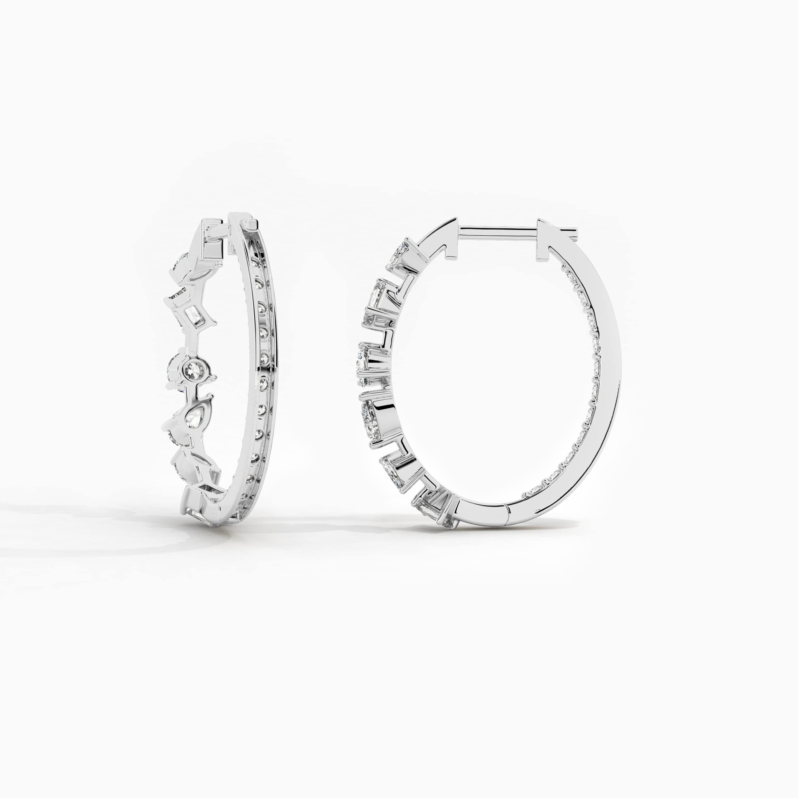 Multi shaped hoop earrings 