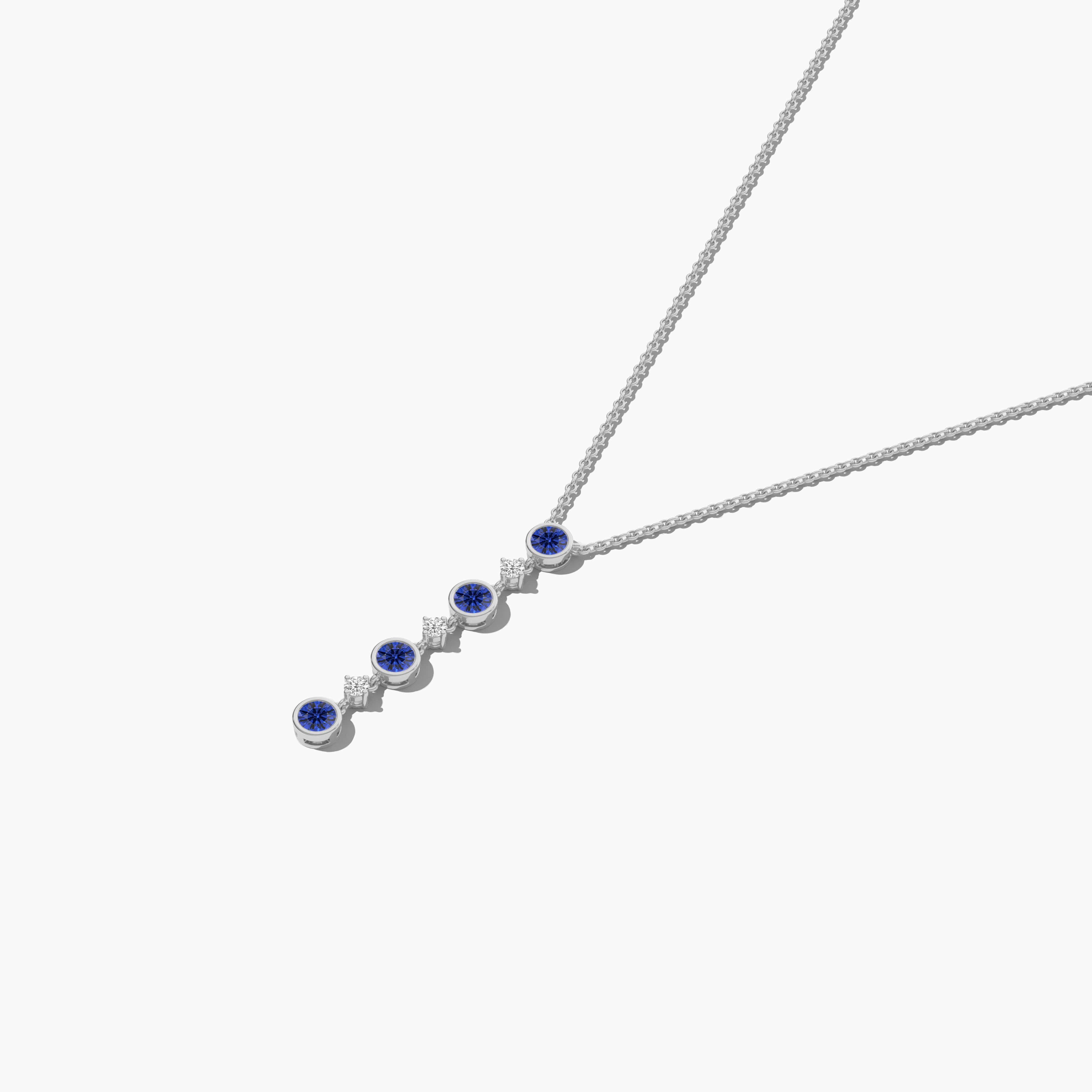 blue sapphire & diamond necklace 