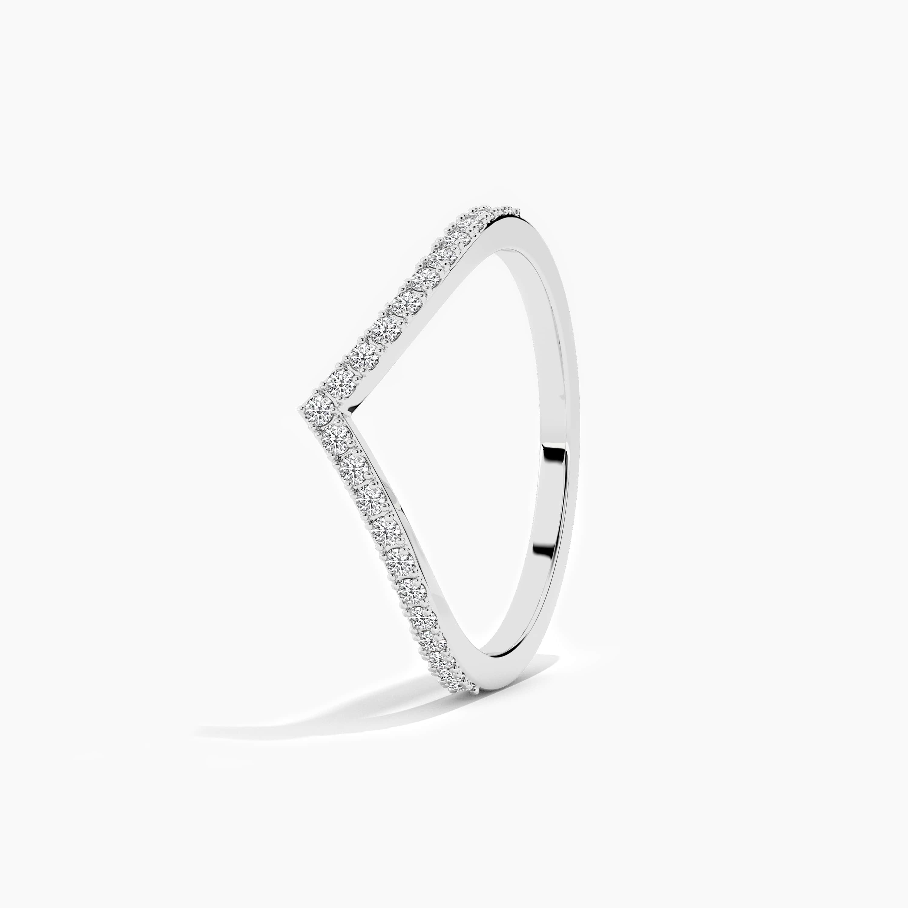 white gold diamond curved band