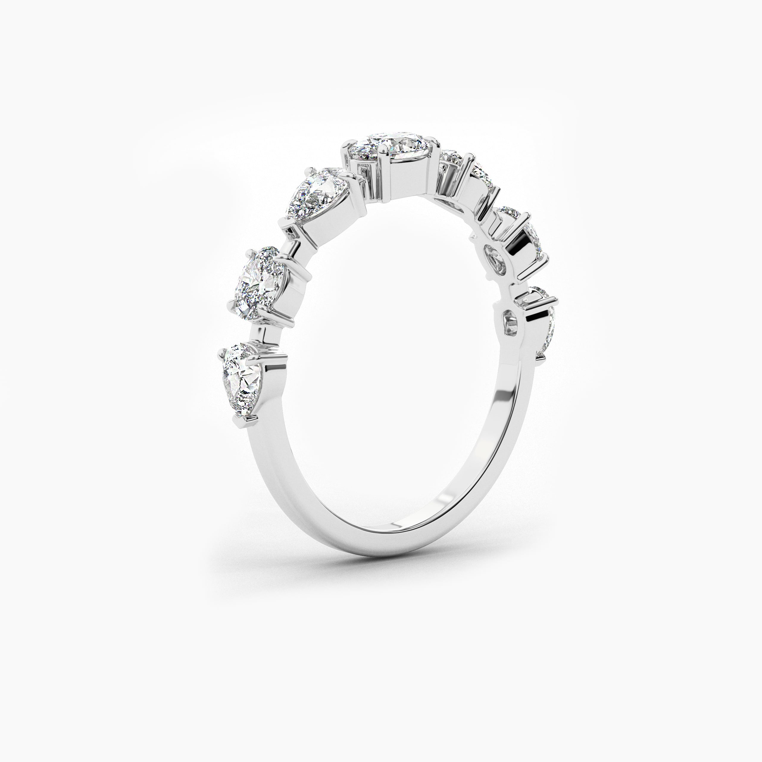 White Gold Moissanite Diamond Cluster Engagement Ring