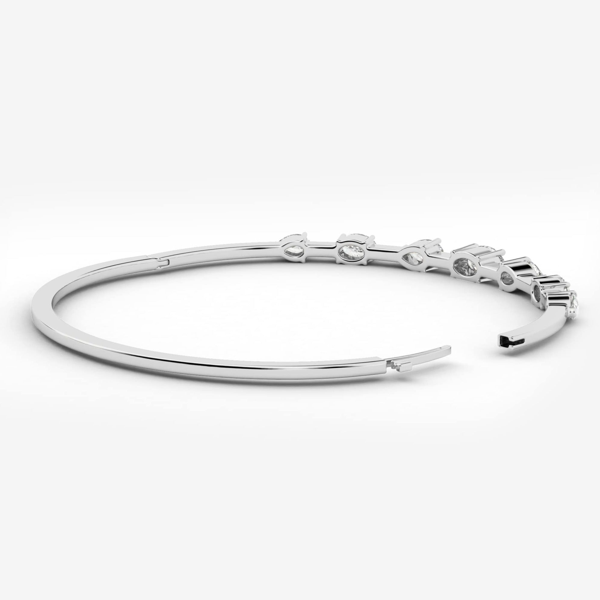 white gold open lock diamond bracelet