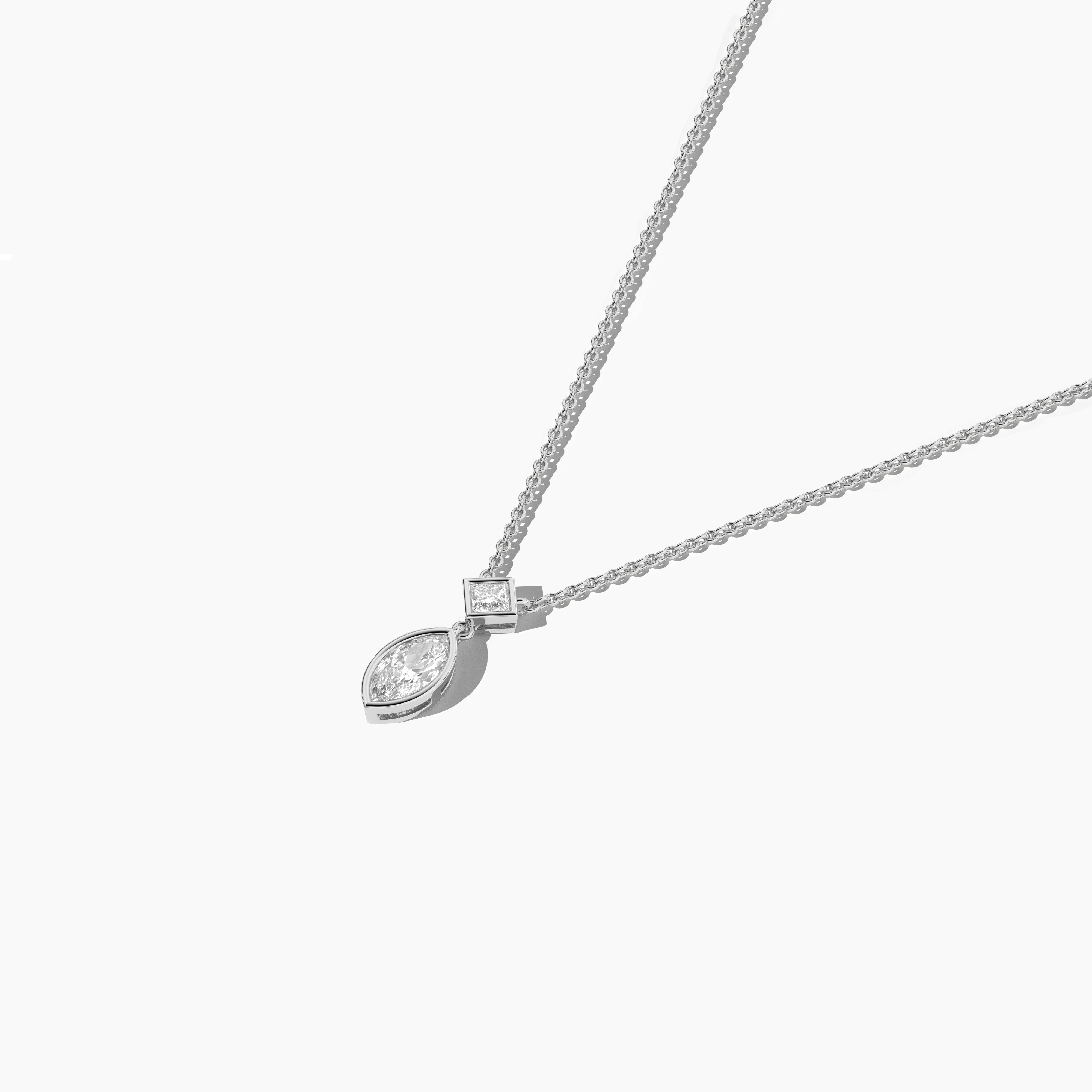 white gold lab grown diamond necklace 