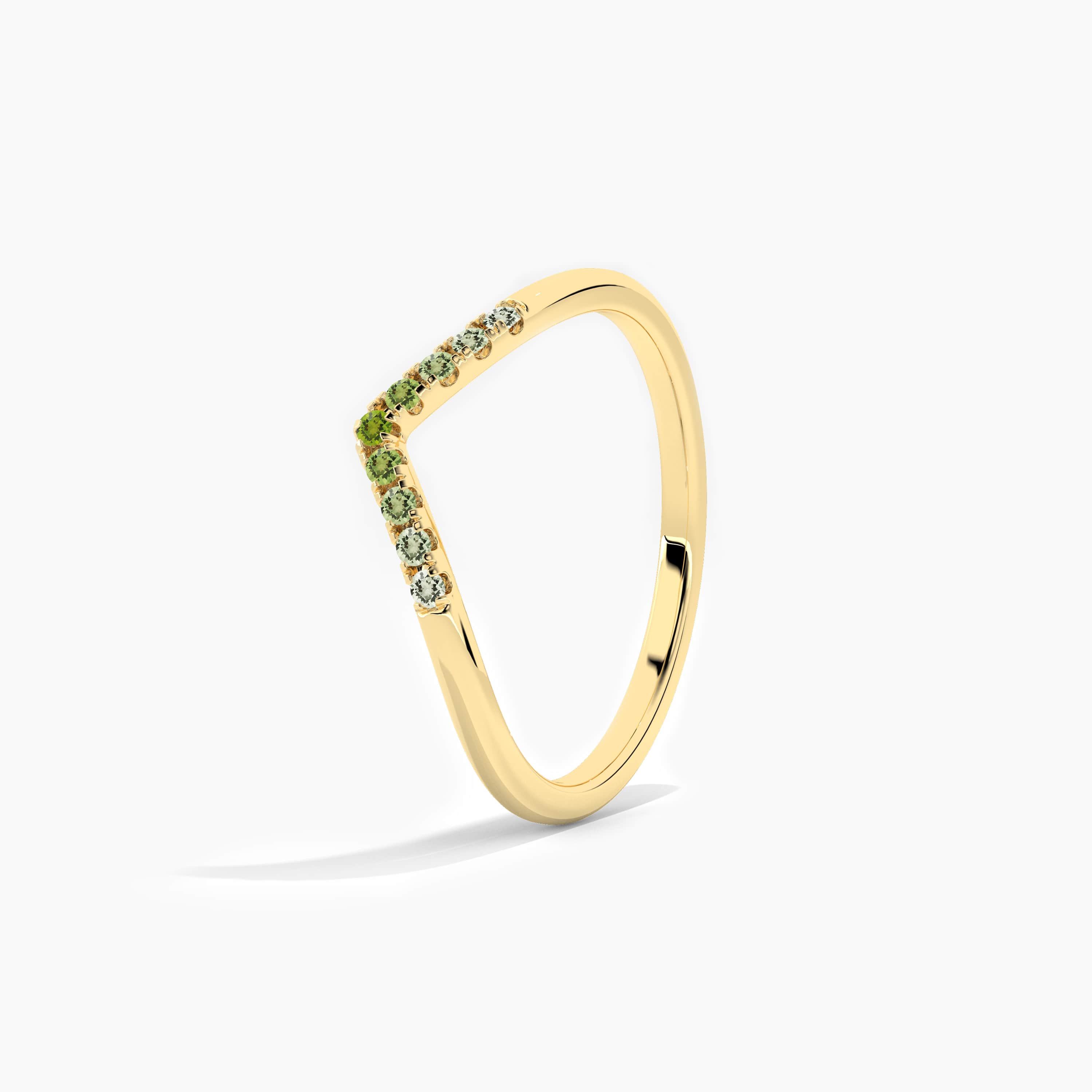 CURVED DIAMOND WEDDING BAND IN YELLOW GOLD