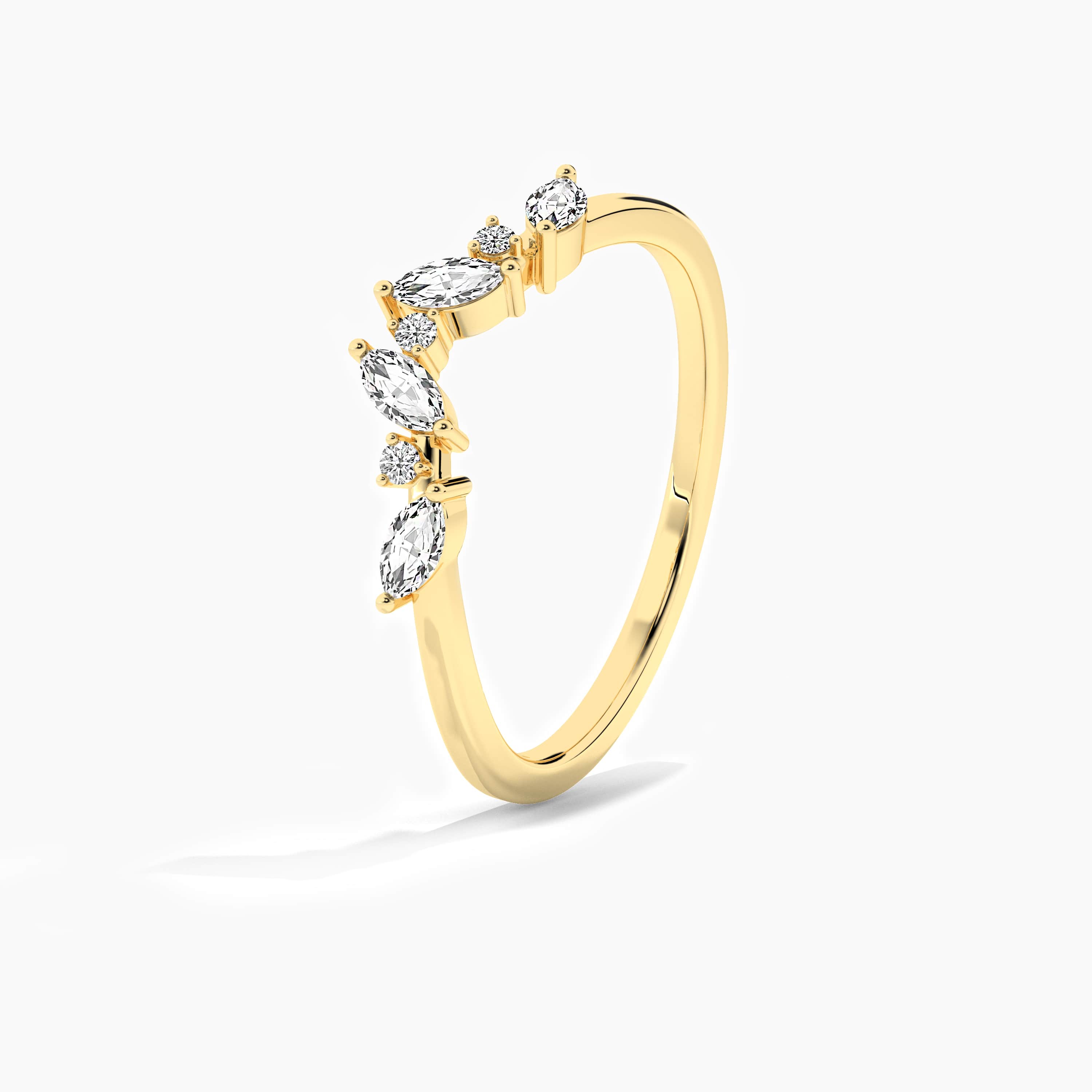curved ring in lab grown diamond ring 